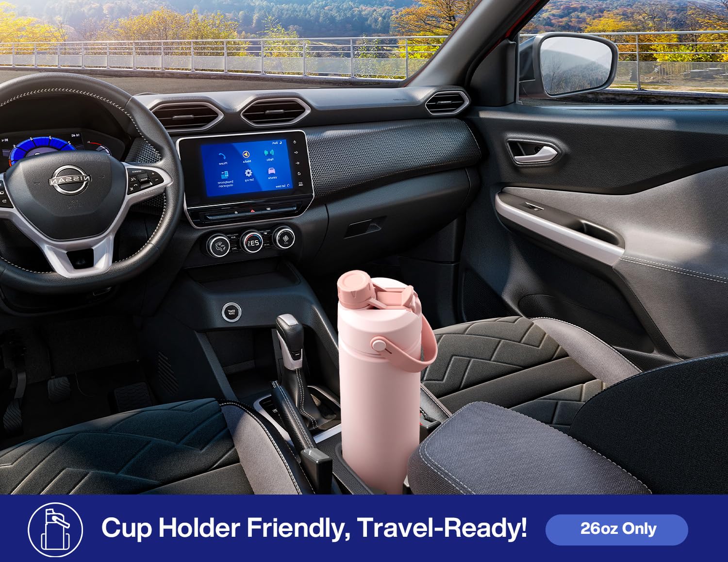 40 oz Insulated Water Bottle with 2-in-1 Straw and Spout Lid (Cotton Candy)