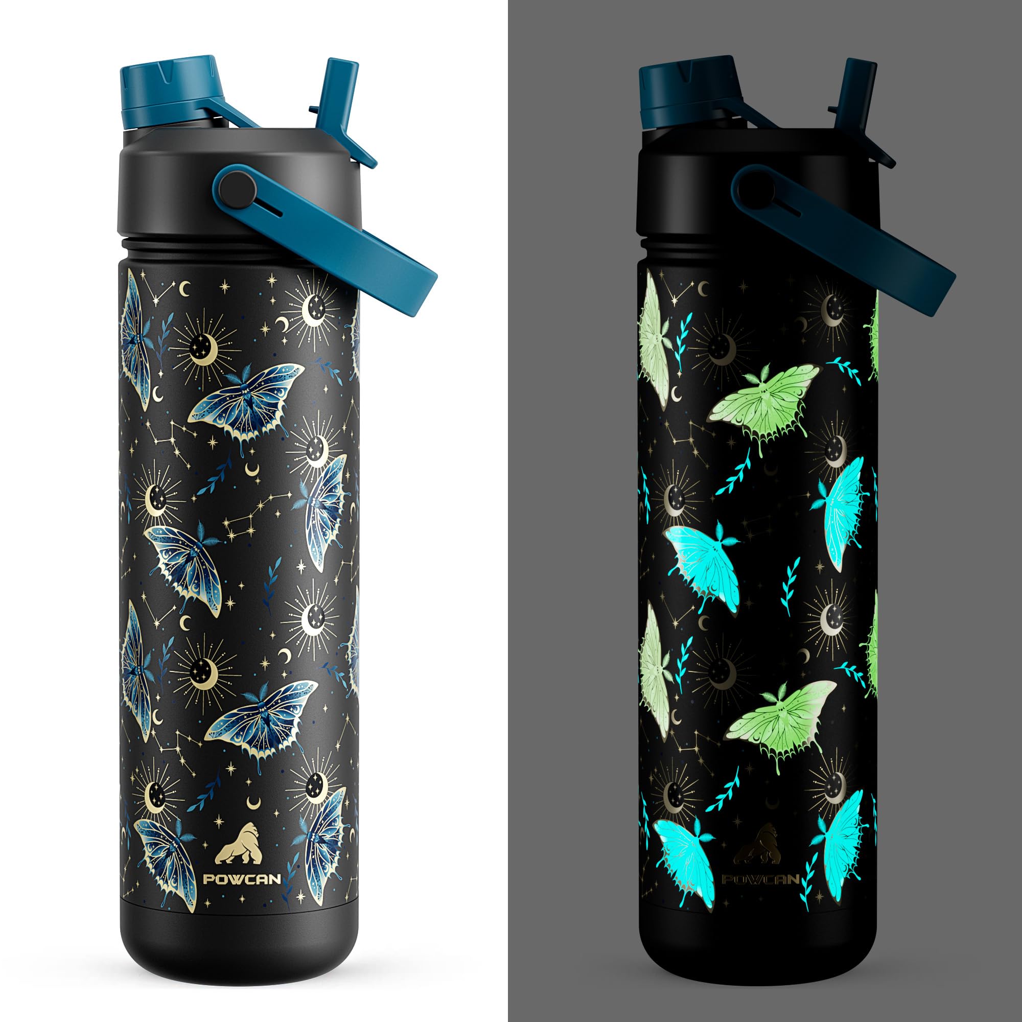 40 oz Insulated Water Bottle with 2-in-1 Straw and Spout Lid (Cotton Candy)