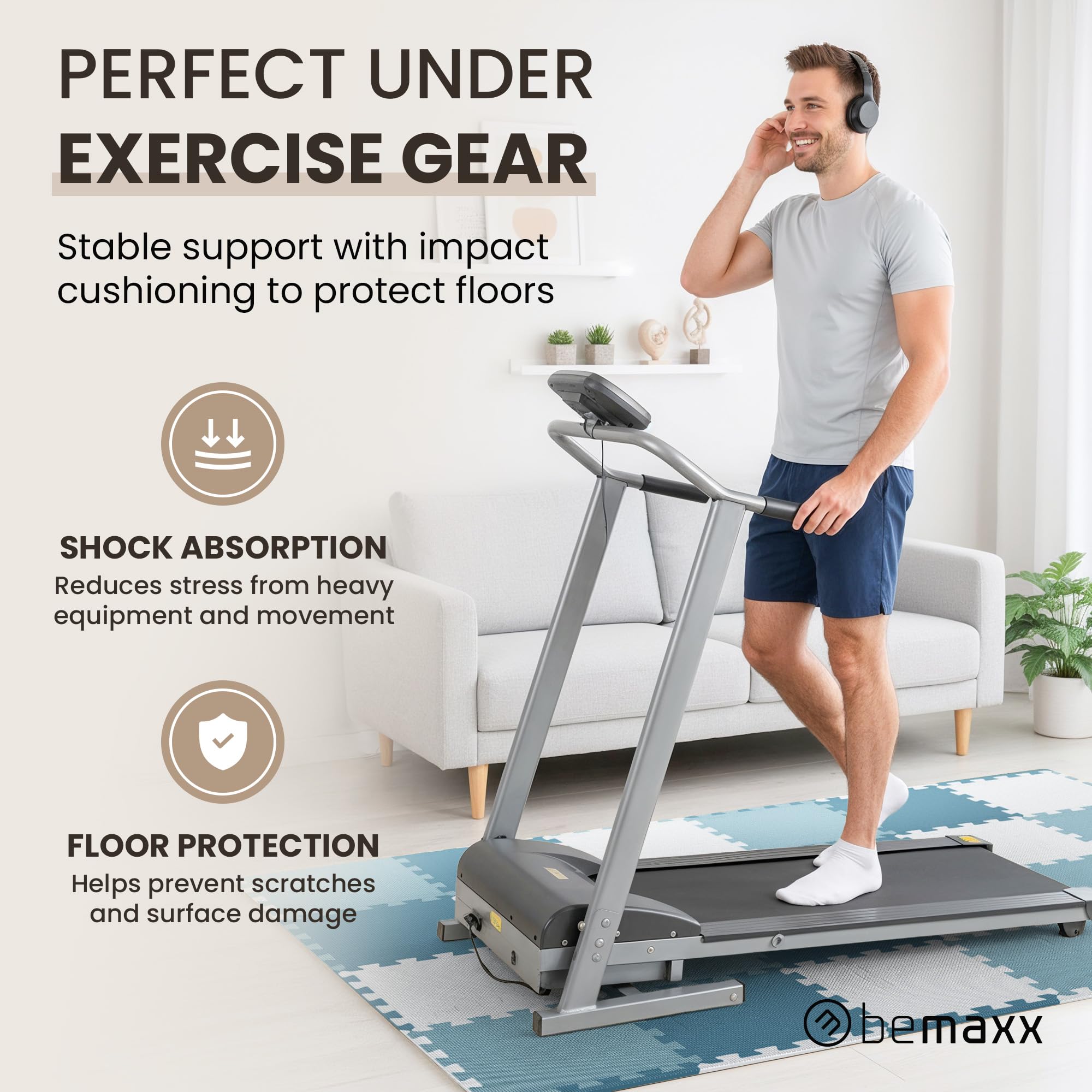 Gym Mats Set - 18 pcs EVA Interlocking Foam Floor Tiles  Protective Gym Flooring
