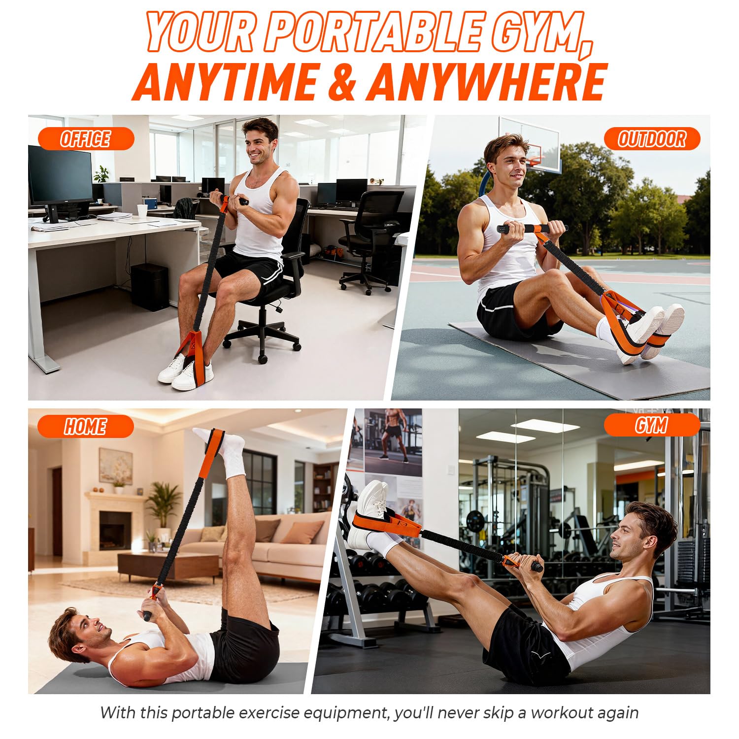 2026 Upgraded Durable Pedal Resistance Band with Handle, Physical Therapy