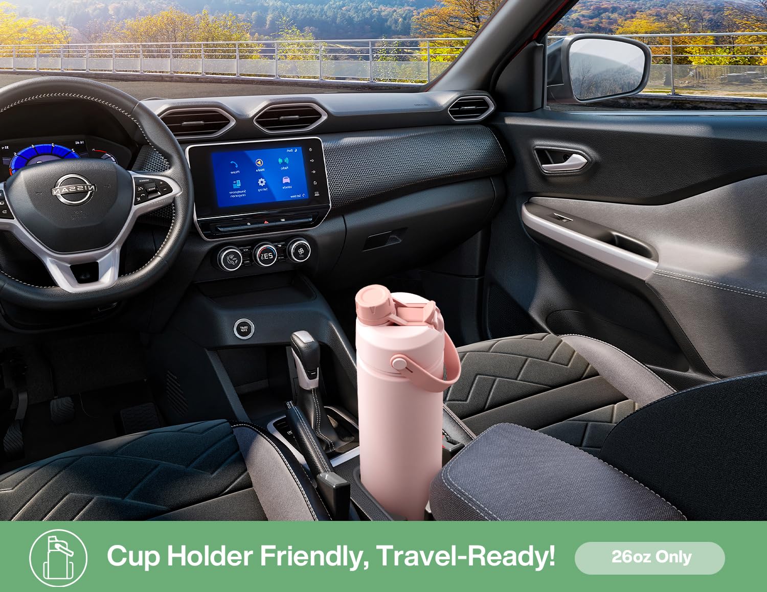 40 oz Insulated Water Bottle with 2-in-1 Straw and Spout Lid (Cotton Candy)