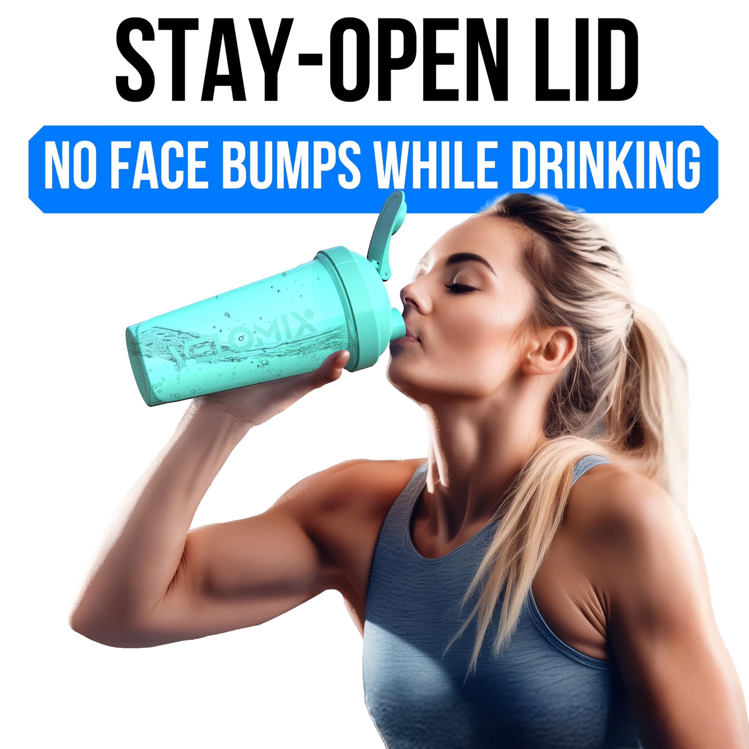 2 Pack- 28 oz Protein Shaker Bottles for Protein Mixes - 2x Wire Whisk | Leak Proof Shaker Cups for Protein Shakes