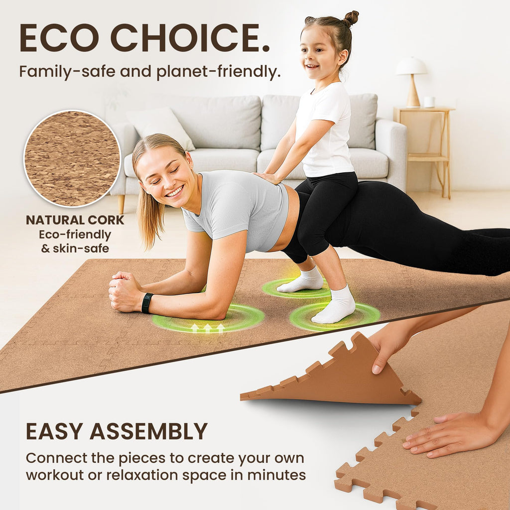 Gym Mats Set - 18 pcs EVA Interlocking Foam Floor Tiles  Protective Gym Flooring