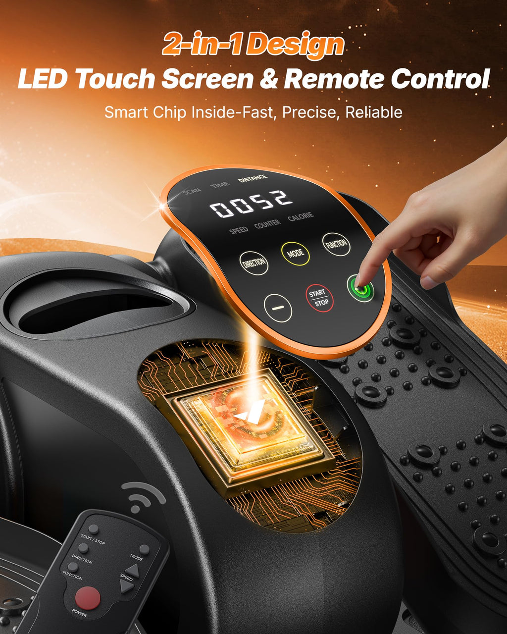 Under Desk Elliptical Machine, Leg Exerciser While Sitting , Quiet Portable Electric Seated Pedal Exerciser Machine for Home Office