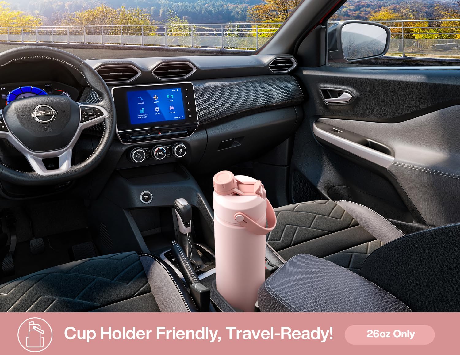 40 oz Insulated Water Bottle with 2-in-1 Straw and Spout Lid (Cotton Candy)