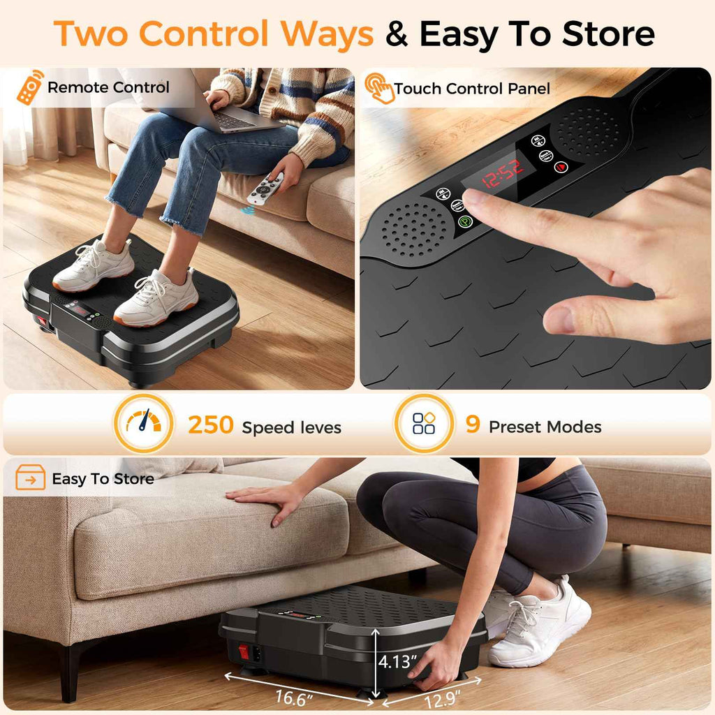 Vibration Plate Exercise Machine, Curved Vibration Plate for Lymphatic Drainage Weight Loss