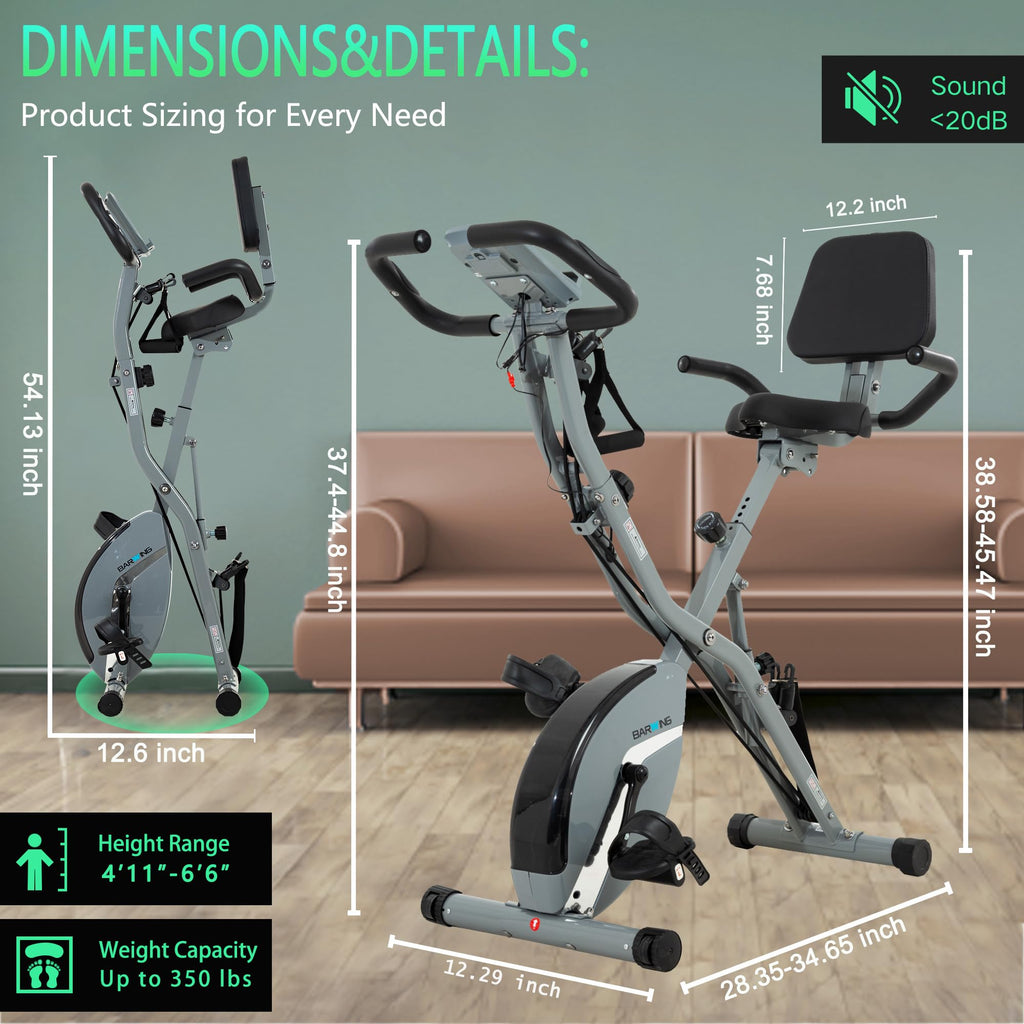Stationary Exercise Bike for Home Workout, 5 IN 1 Foldable Indoor Cycling Bike