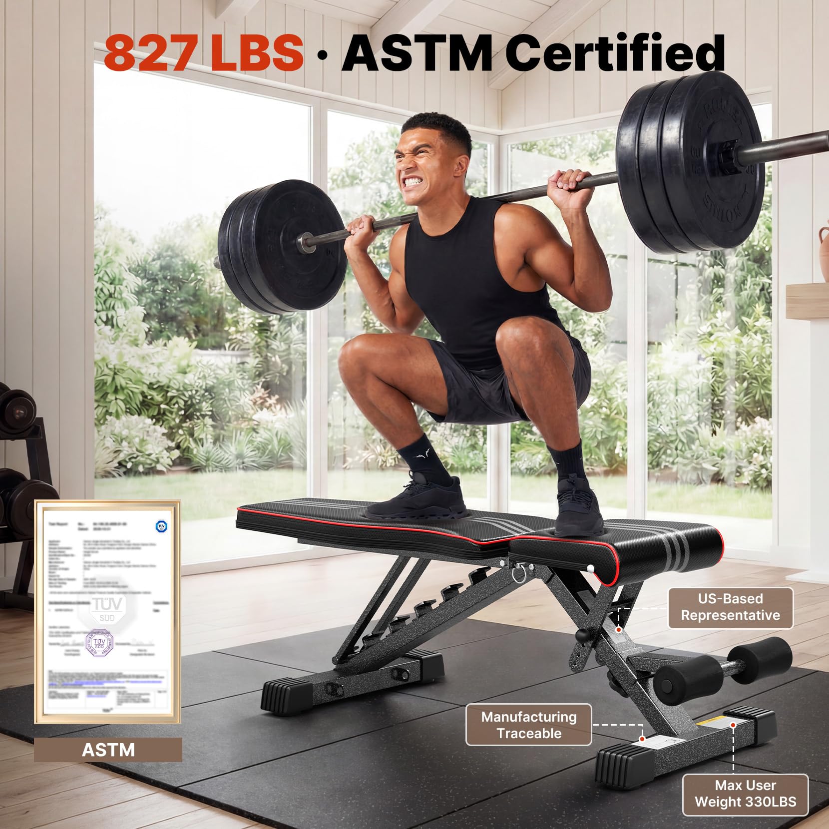 Adjustable Weight Bench for Home Gym