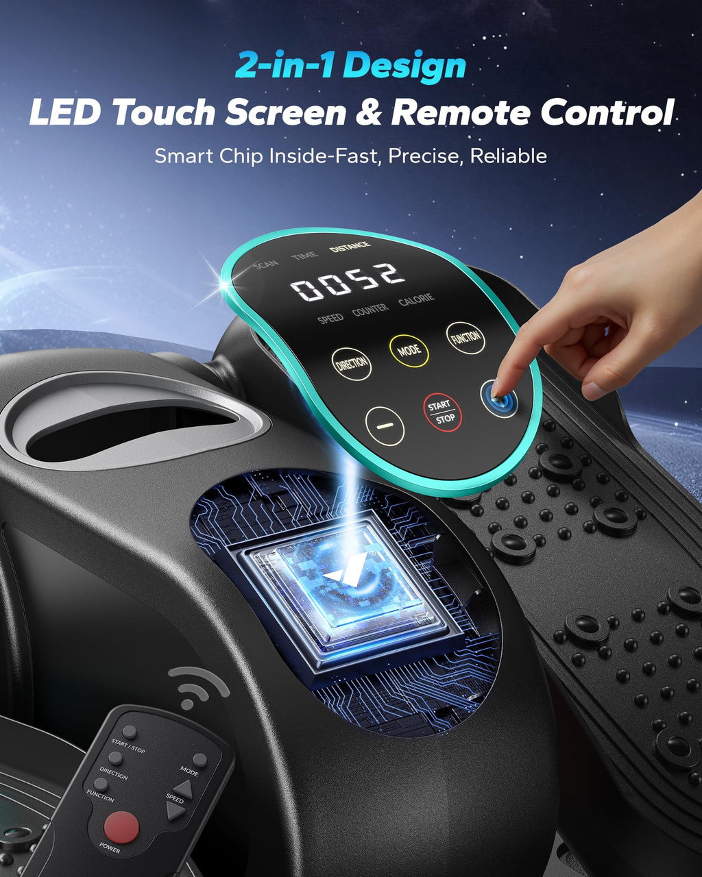 Under Desk Elliptical Machine, Leg Exerciser While Sitting , Quiet Portable Electric Seated Pedal Exerciser Machine for Home Office