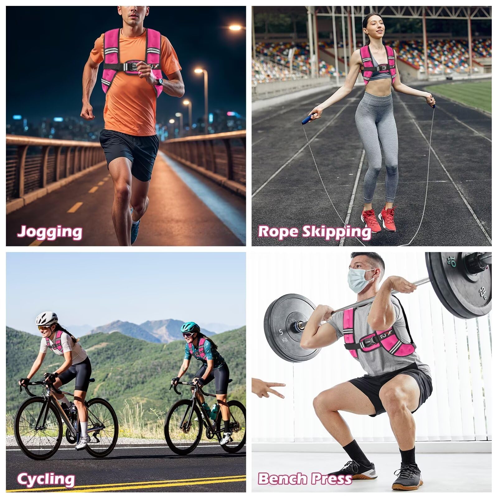 Weighted Vest Woman, Reflective Stripe Body Vest for Workout Running Jogging Fitness