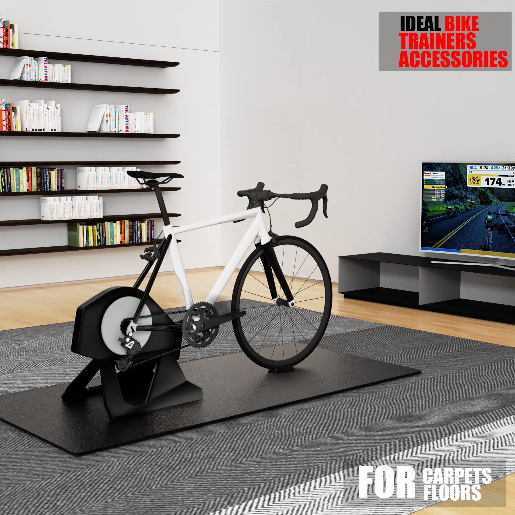Bike Mat Compatible ,Bike Gym Equipment Hardwood Floor Carpet Protector