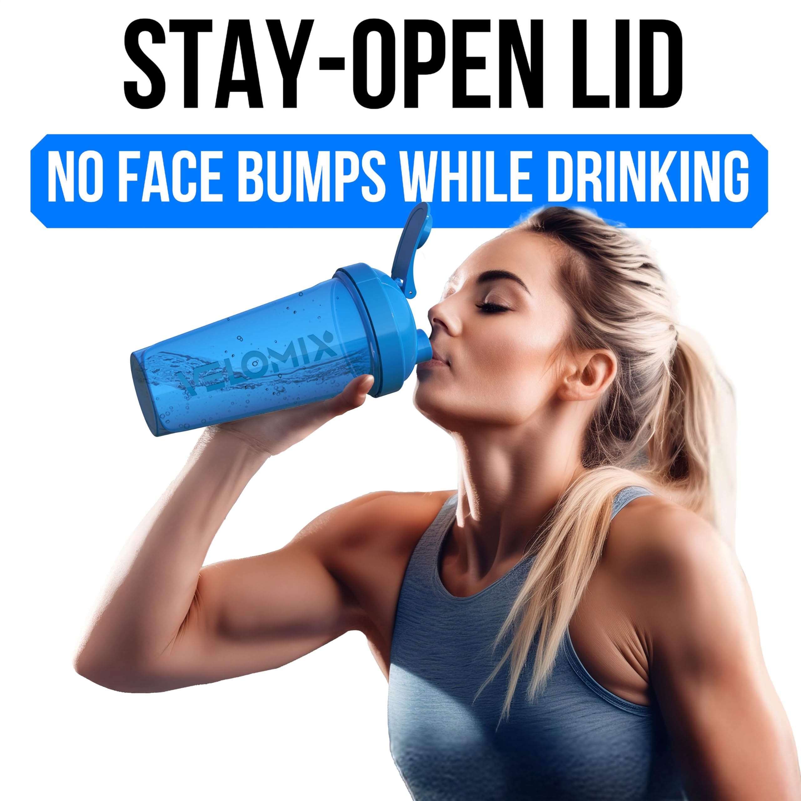 2 Pack- 28 oz Protein Shaker Bottles for Protein Mixes - 2x Wire Whisk | Leak Proof Shaker Cups for Protein Shakes