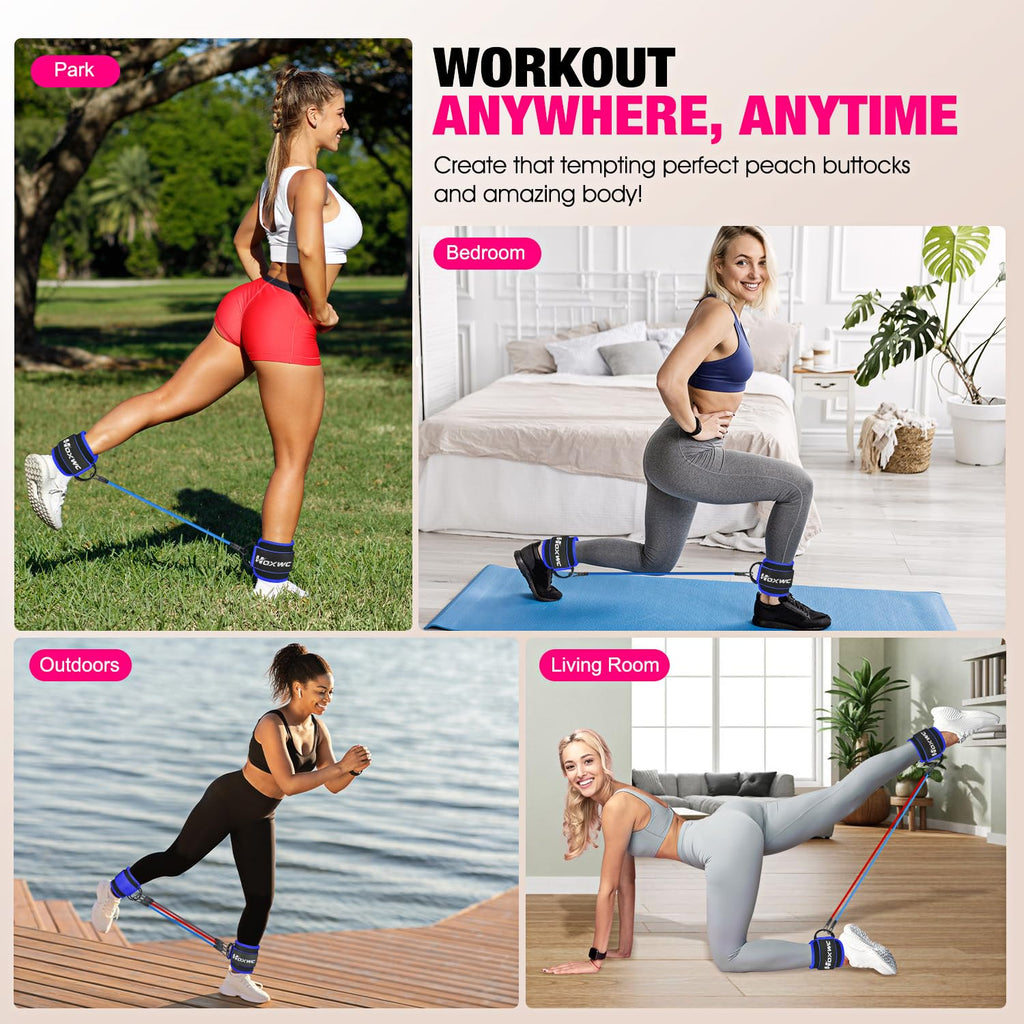 Ankle Resistance Bands with Cuffs, Ankle Bands for Working Out