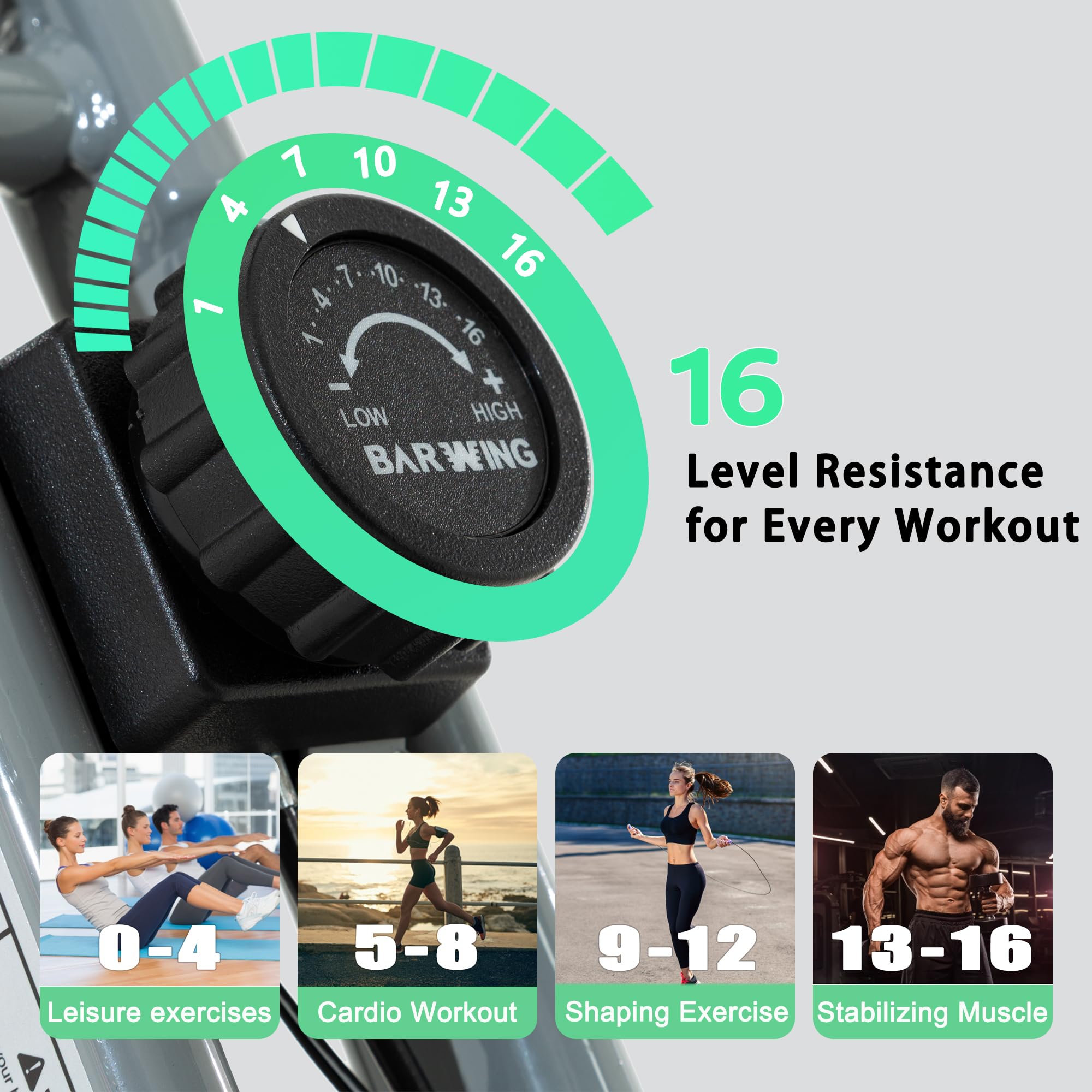 Stationary Exercise Bike for Home Workout, 5 IN 1 Foldable Indoor Cycling Bike