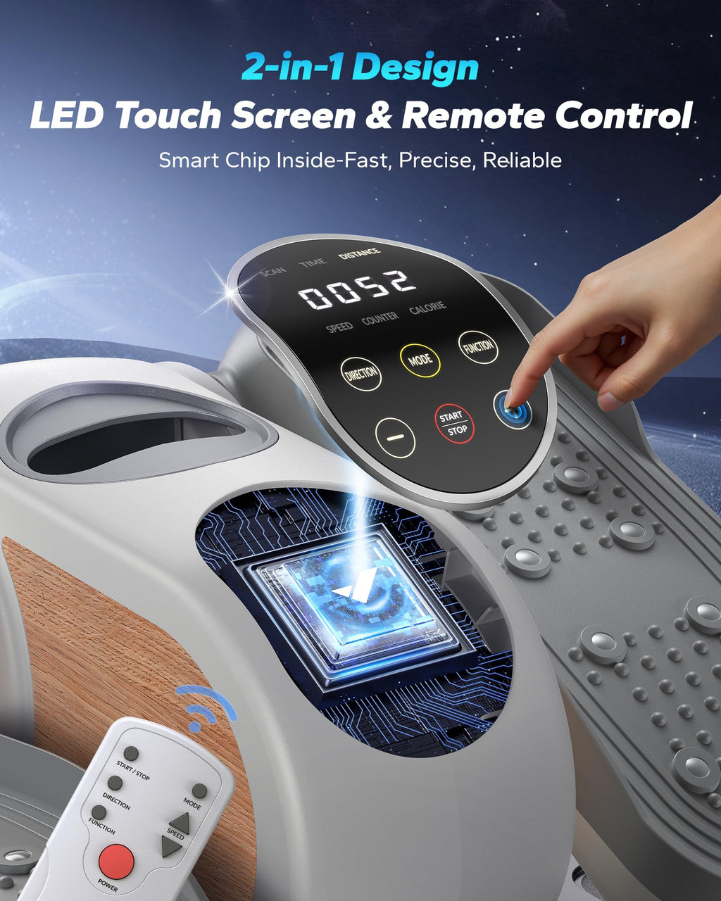 Under Desk Elliptical Machine, Leg Exerciser While Sitting , Quiet Portable Electric Seated Pedal Exerciser Machine for Home Office
