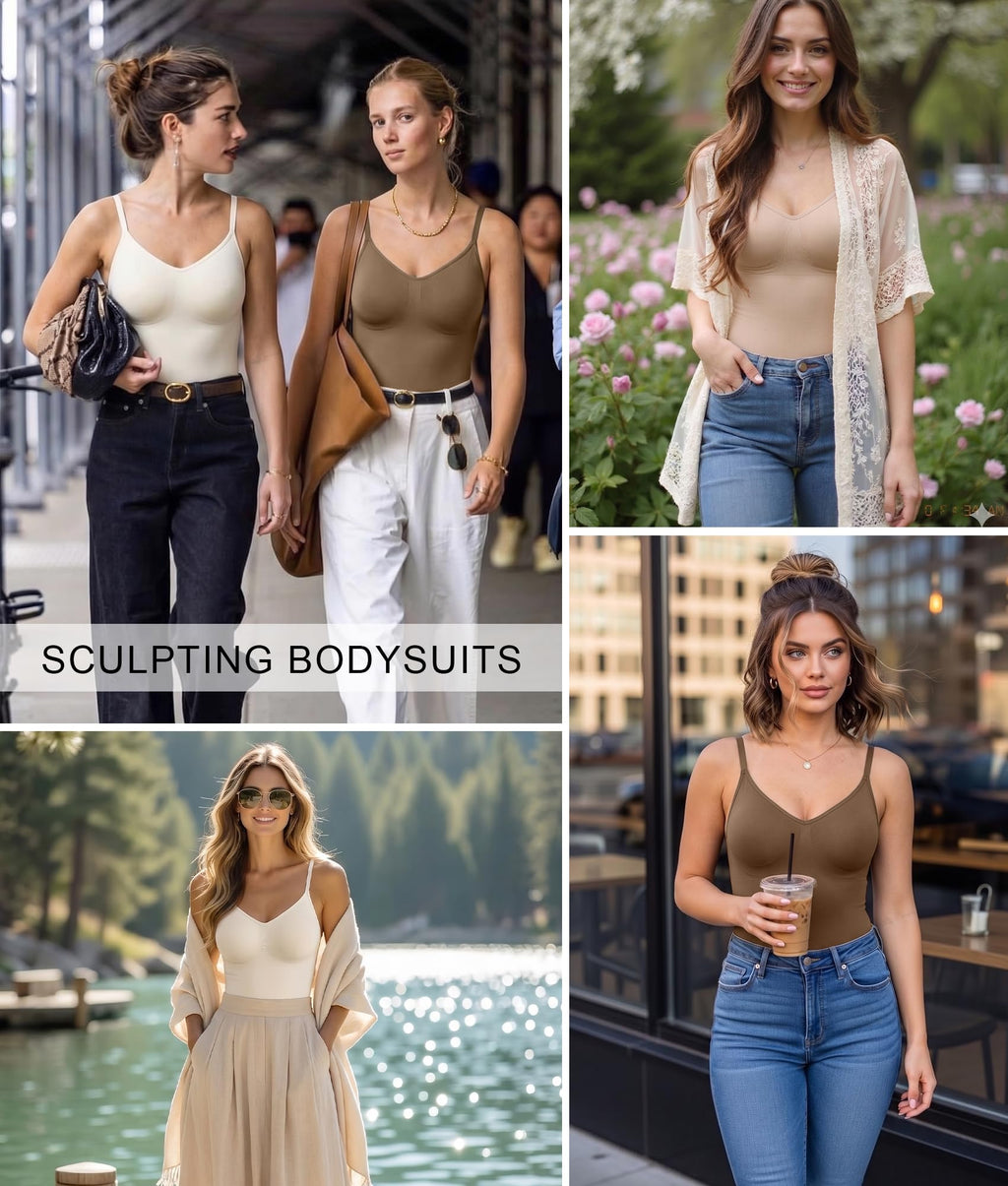 Women Tummy Control Bodysuit Mid Thigh Body Shaper Shorts for a Lifted Look