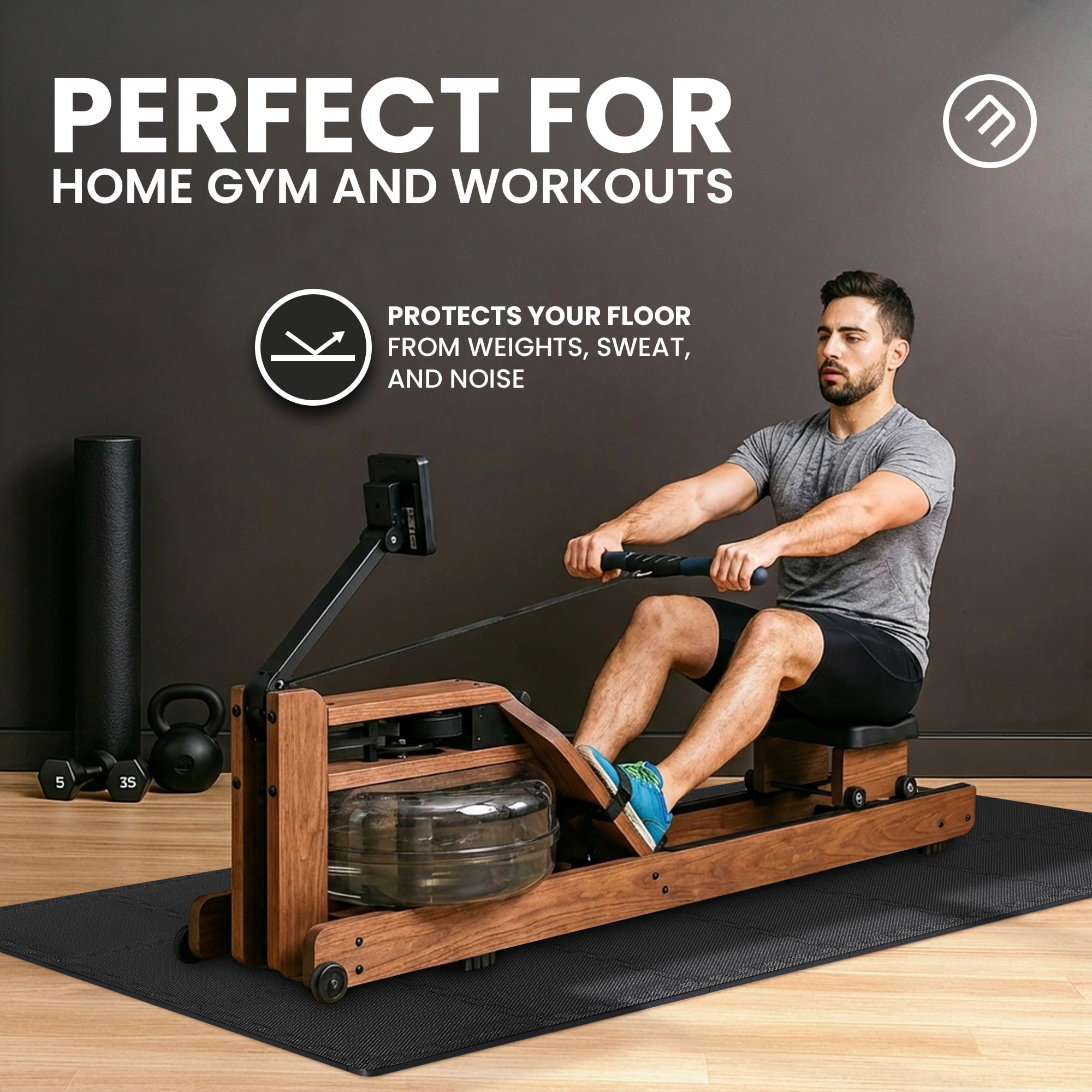 Gym Mats Set - 18 pcs EVA Interlocking Foam Floor Tiles  Protective Gym Flooring