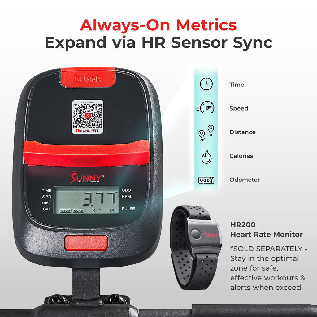 Fitness Smart Magnetic Indoor Cycling Bike, Stationary Exercise Cardio Equipment, Free SunnyFit Training App