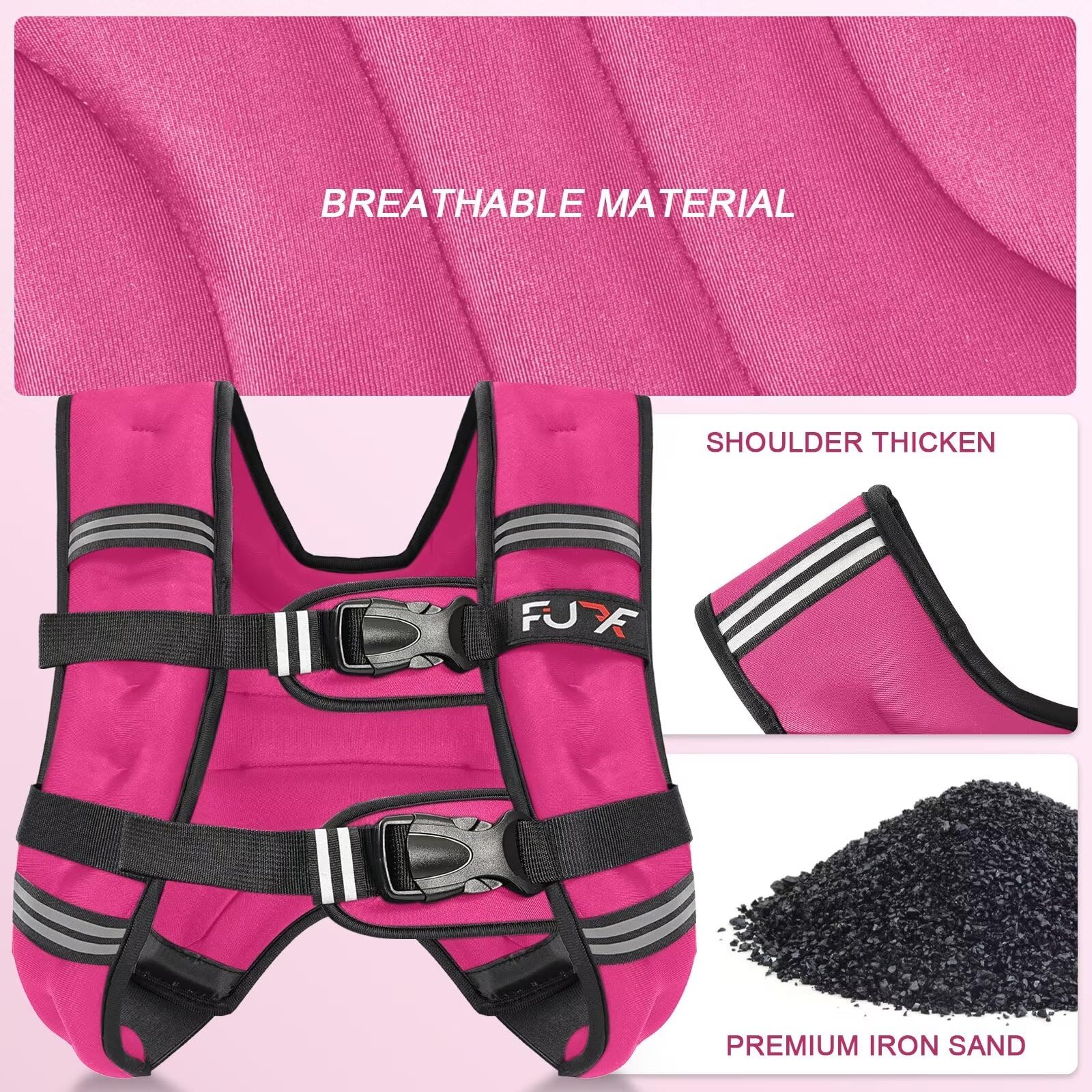 Weighted Vest Woman, Reflective Stripe Body Vest for Workout Running Jogging Fitness