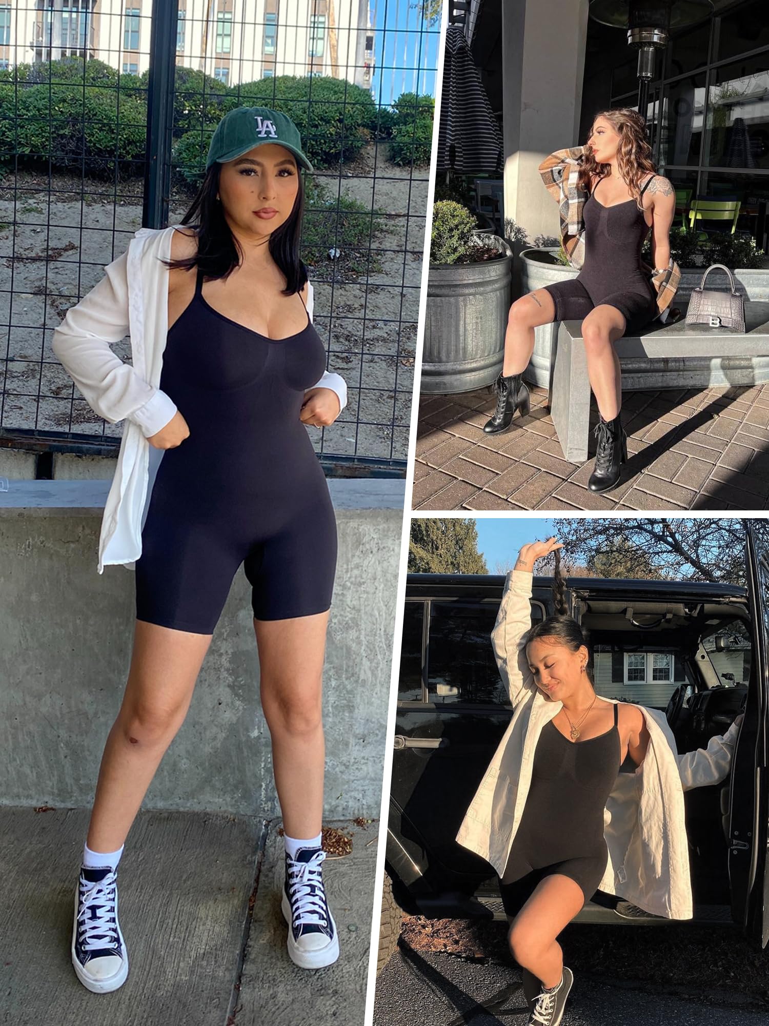 Women Tummy Control Bodysuit Mid Thigh Body Shaper Shorts for a Lifted Look