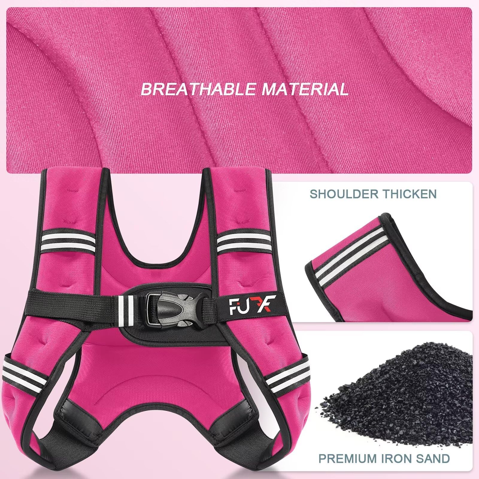 Weighted Vest Woman, Reflective Stripe Body Vest for Workout Running Jogging Fitness