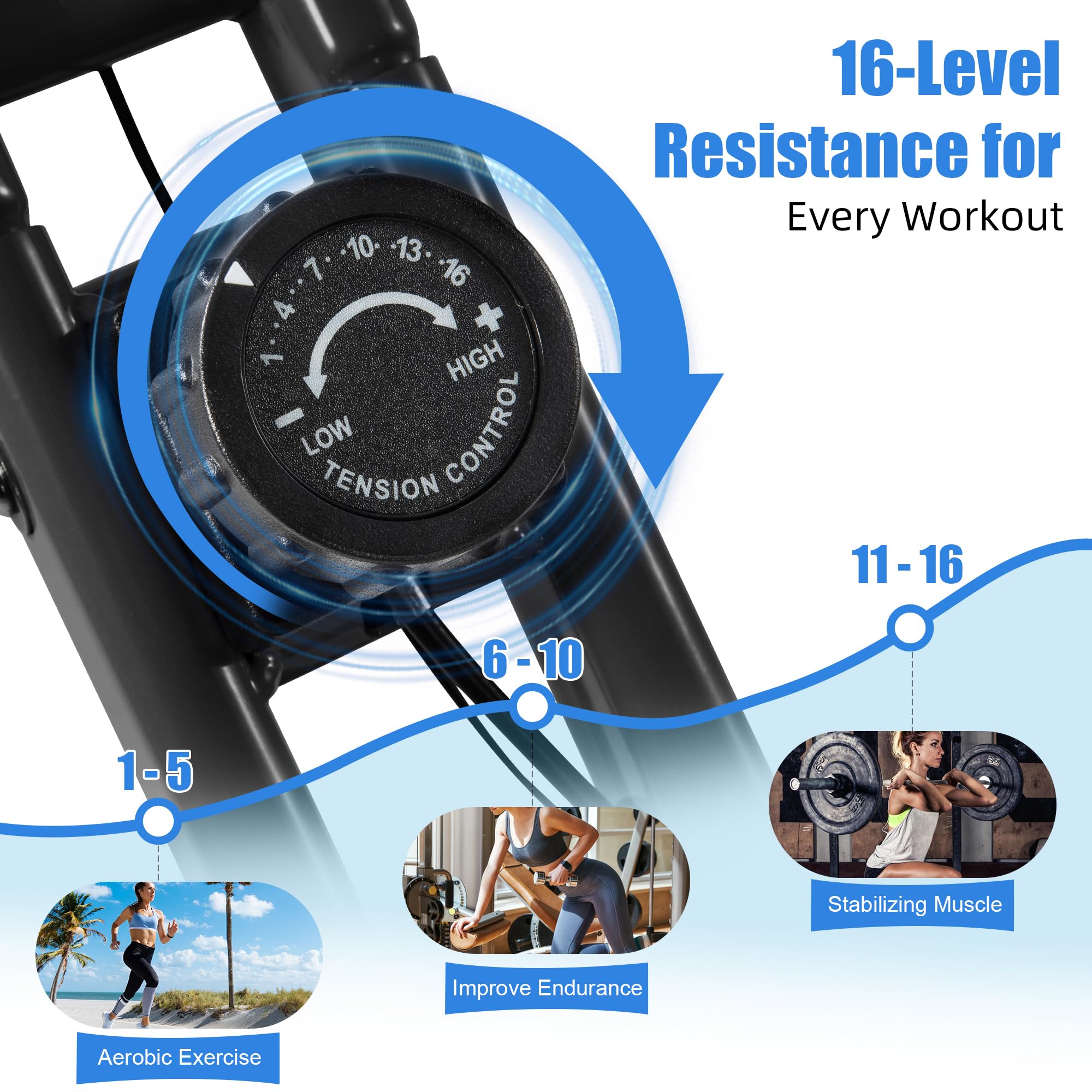 Stationary Exercise Bike for Home Workout, 5 IN 1 Foldable Indoor Cycling Bike