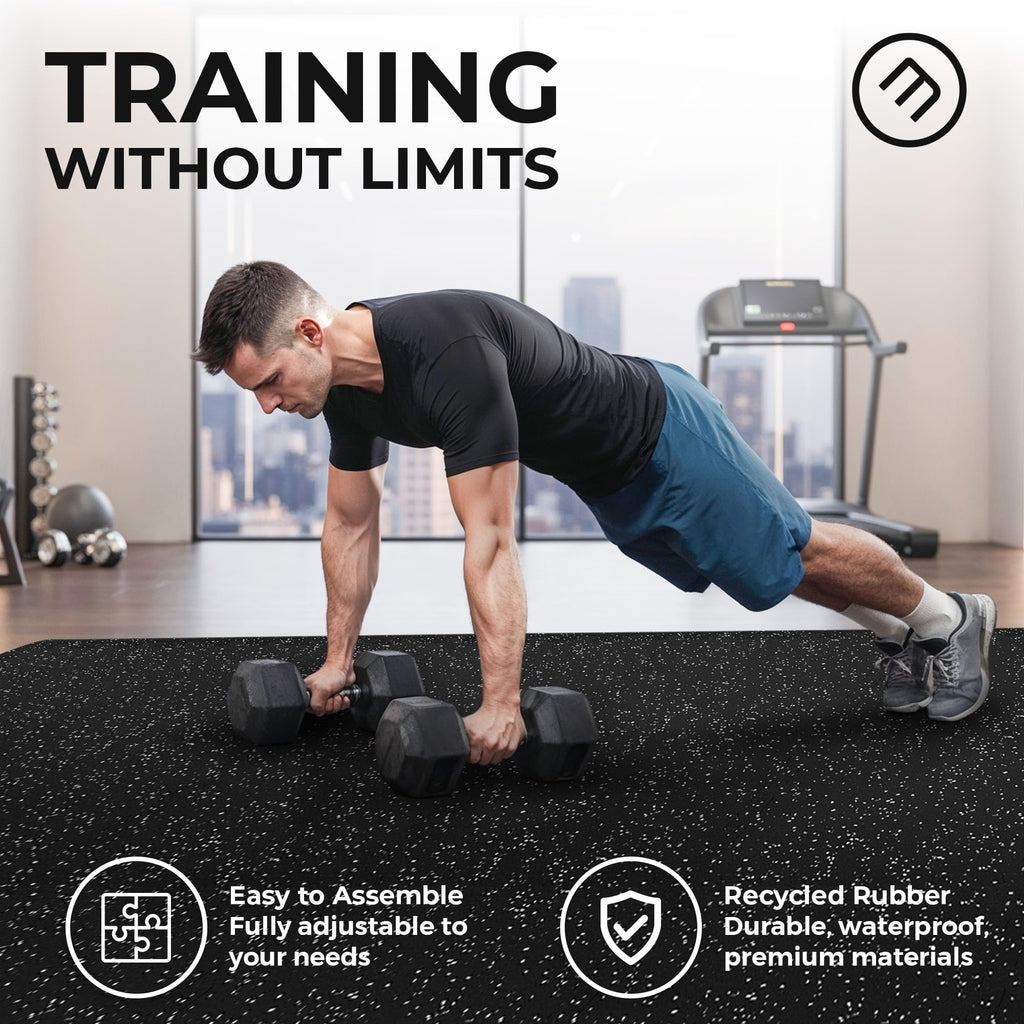 Gym Mats Set - 18 pcs EVA Interlocking Foam Floor Tiles  Protective Gym Flooring