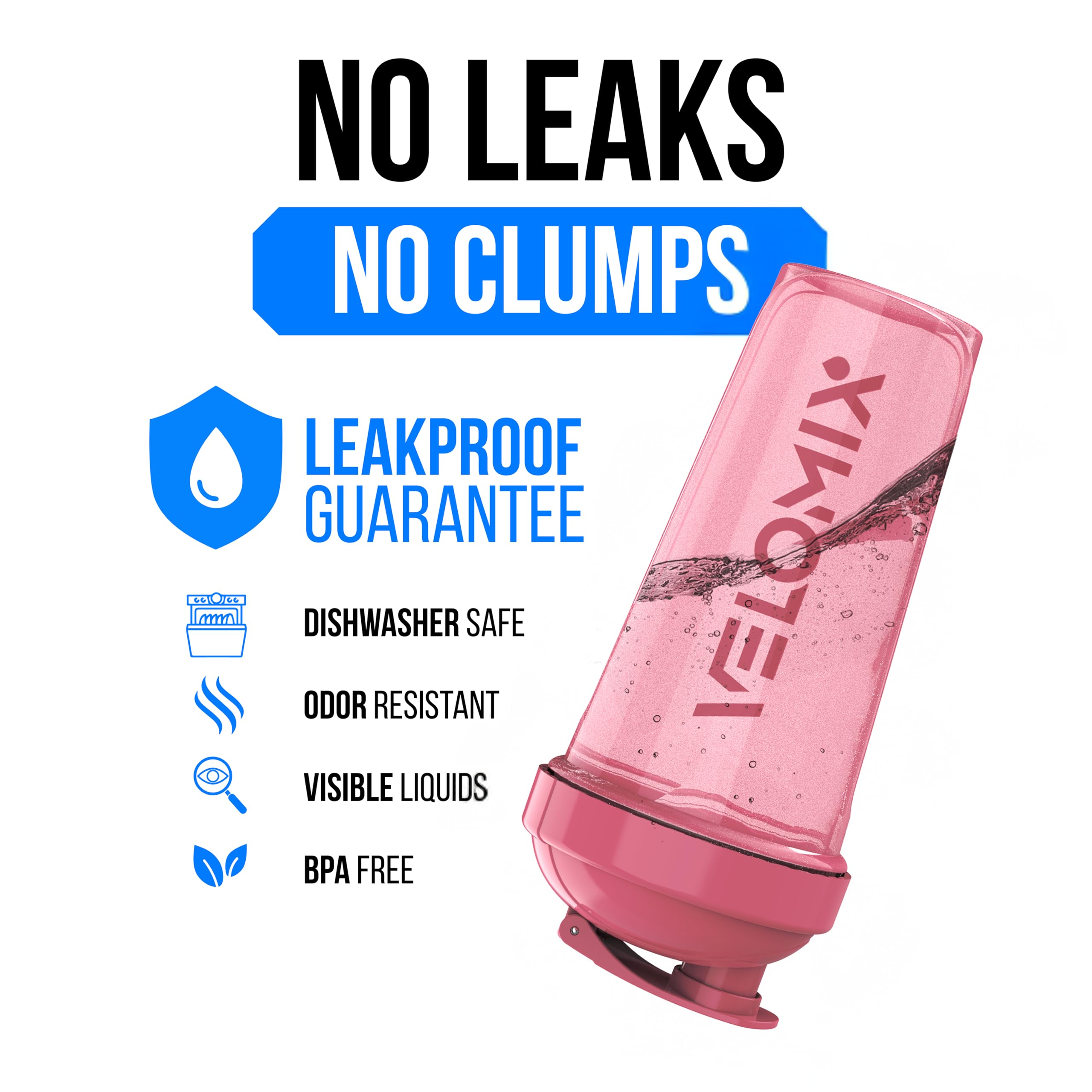 2 Pack- 28 oz Protein Shaker Bottles for Protein Mixes - 2x Wire Whisk | Leak Proof Shaker Cups for Protein Shakes