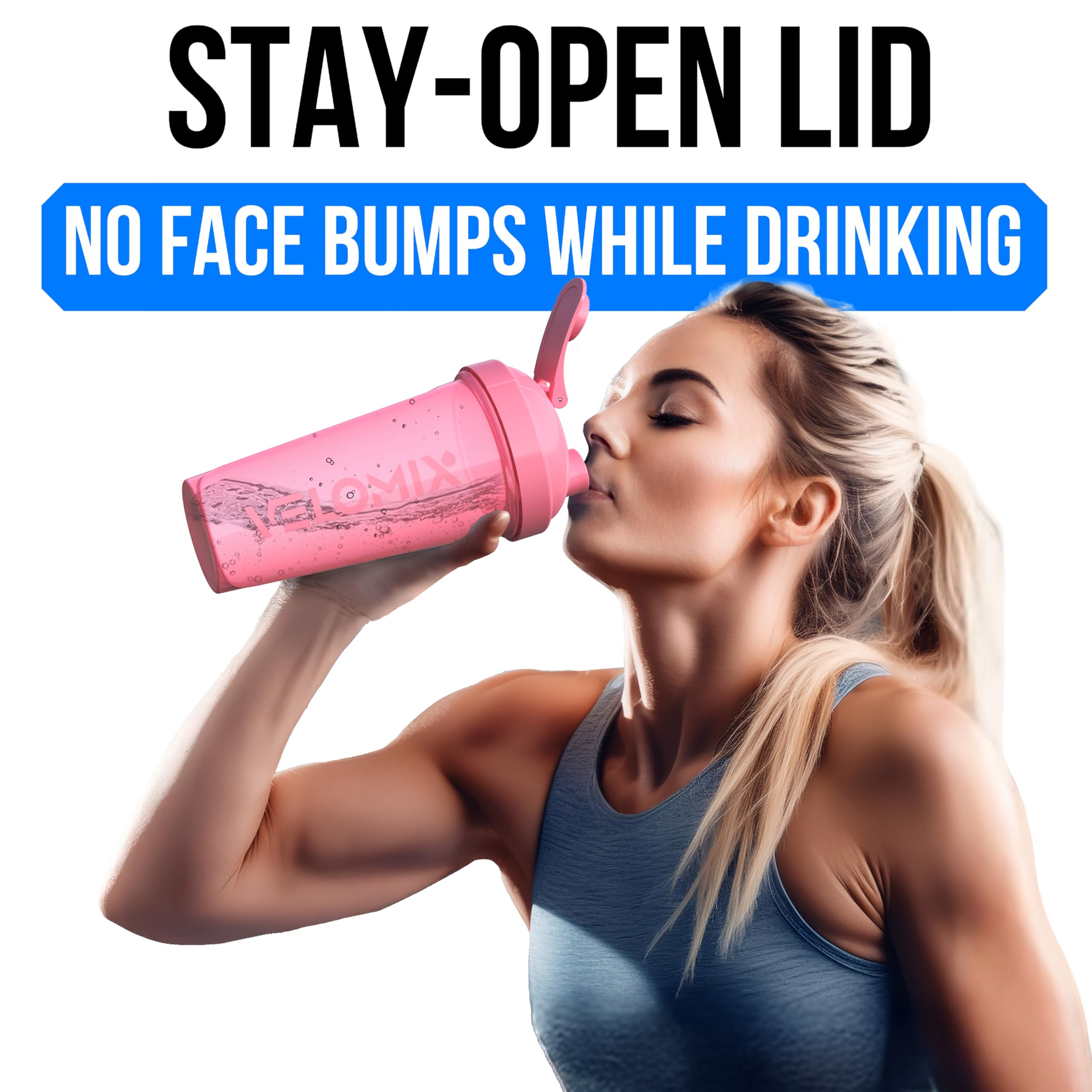 2 Pack- 28 oz Protein Shaker Bottles for Protein Mixes - 2x Wire Whisk | Leak Proof Shaker Cups for Protein Shakes