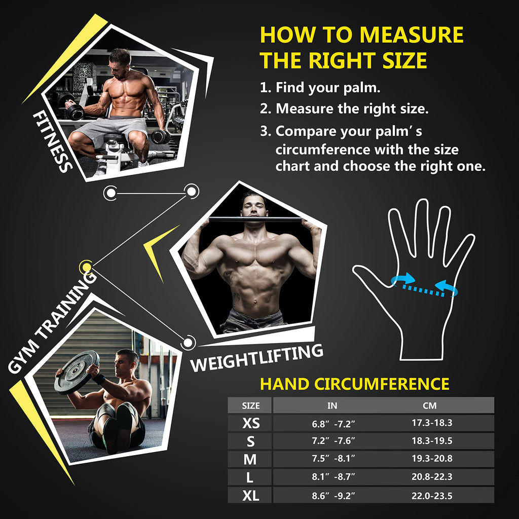 Weight Lifting Gym Workout Gloves with Wrist Wrap Support for Men & Women