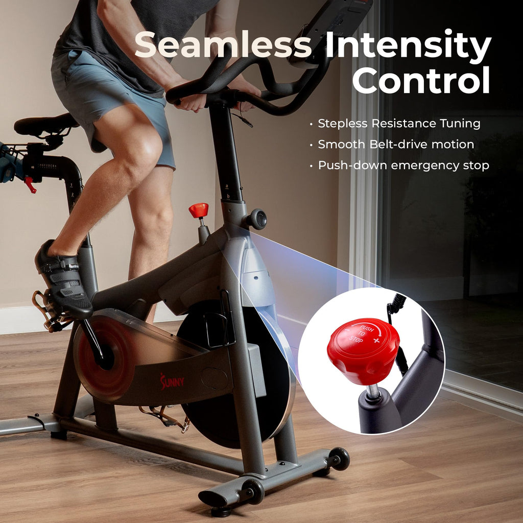 Fitness Smart Magnetic Indoor Cycling Bike, Stationary Exercise Cardio Equipment, Free SunnyFit Training App