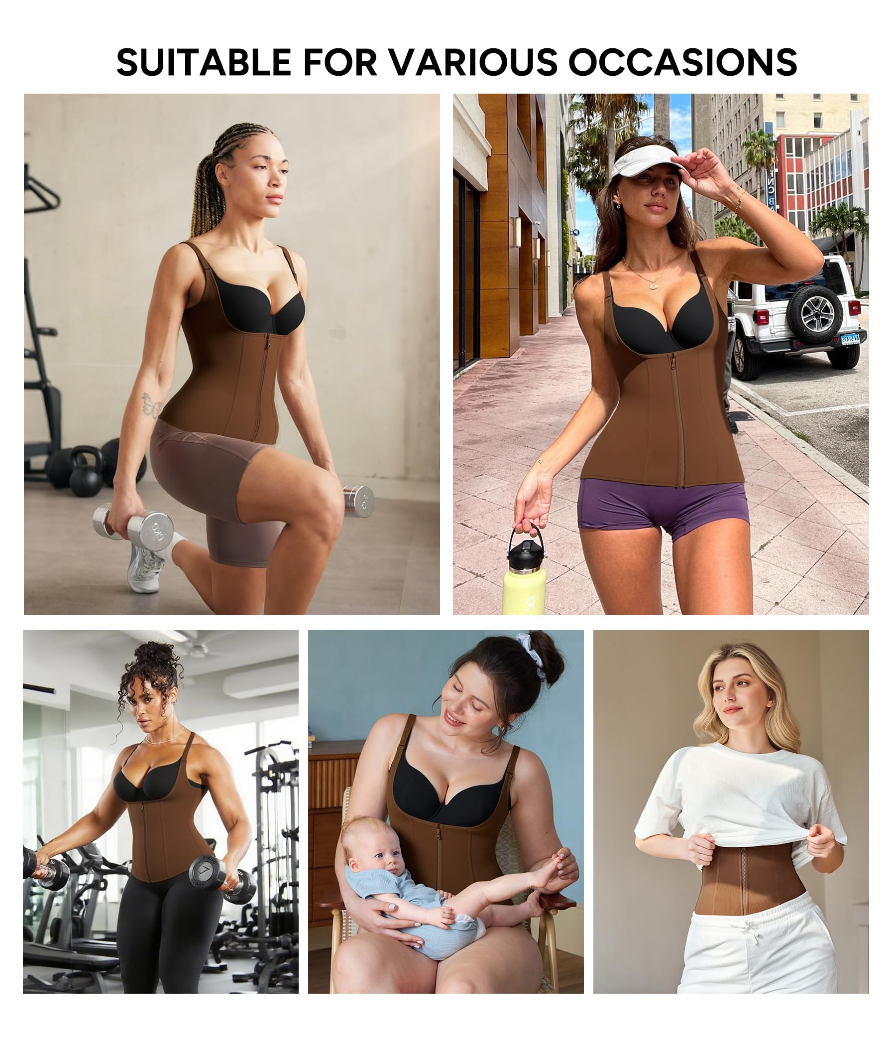 Waist Trainer for Women Corset Shapewear with Zipper