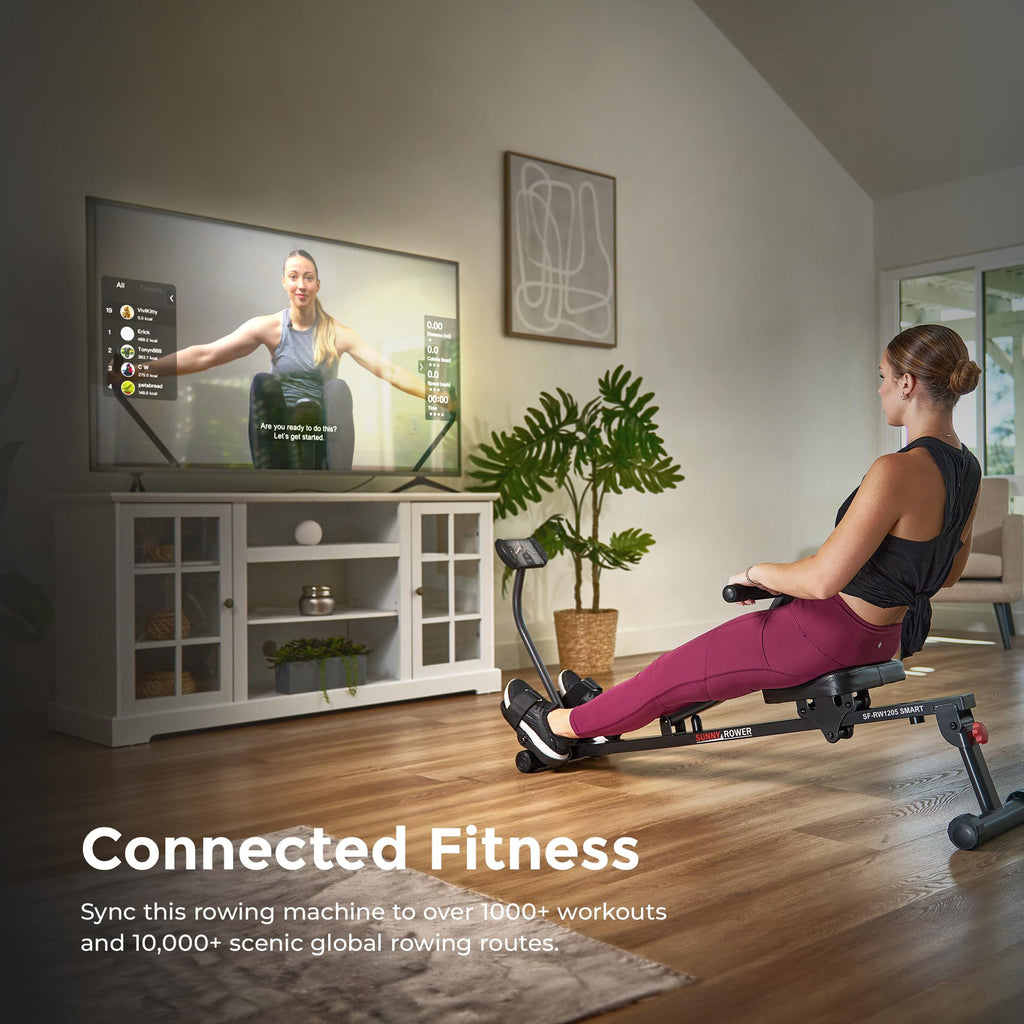 Fitness Compact Adjustable Rowing Machine with 12 Levels of Resistance for Complete Body Workouts
