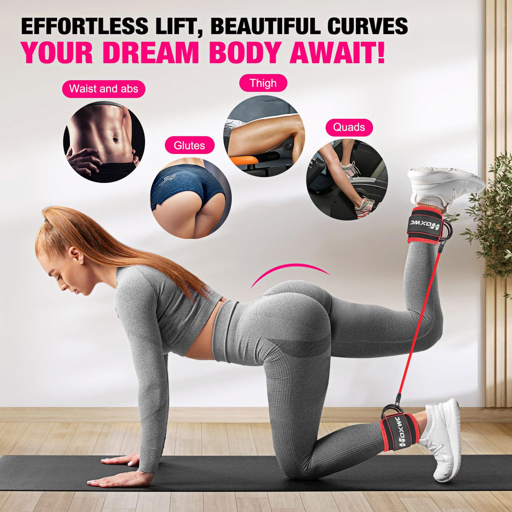 Ankle Resistance Bands with Cuffs, Ankle Bands for Working Out