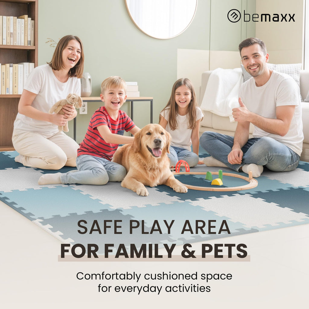 Gym Mats Set - 18 pcs EVA Interlocking Foam Floor Tiles  Protective Gym Flooring