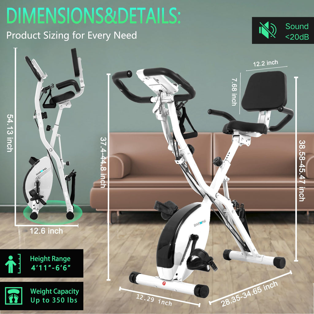 Stationary Exercise Bike for Home Workout, 5 IN 1 Foldable Indoor Cycling Bike