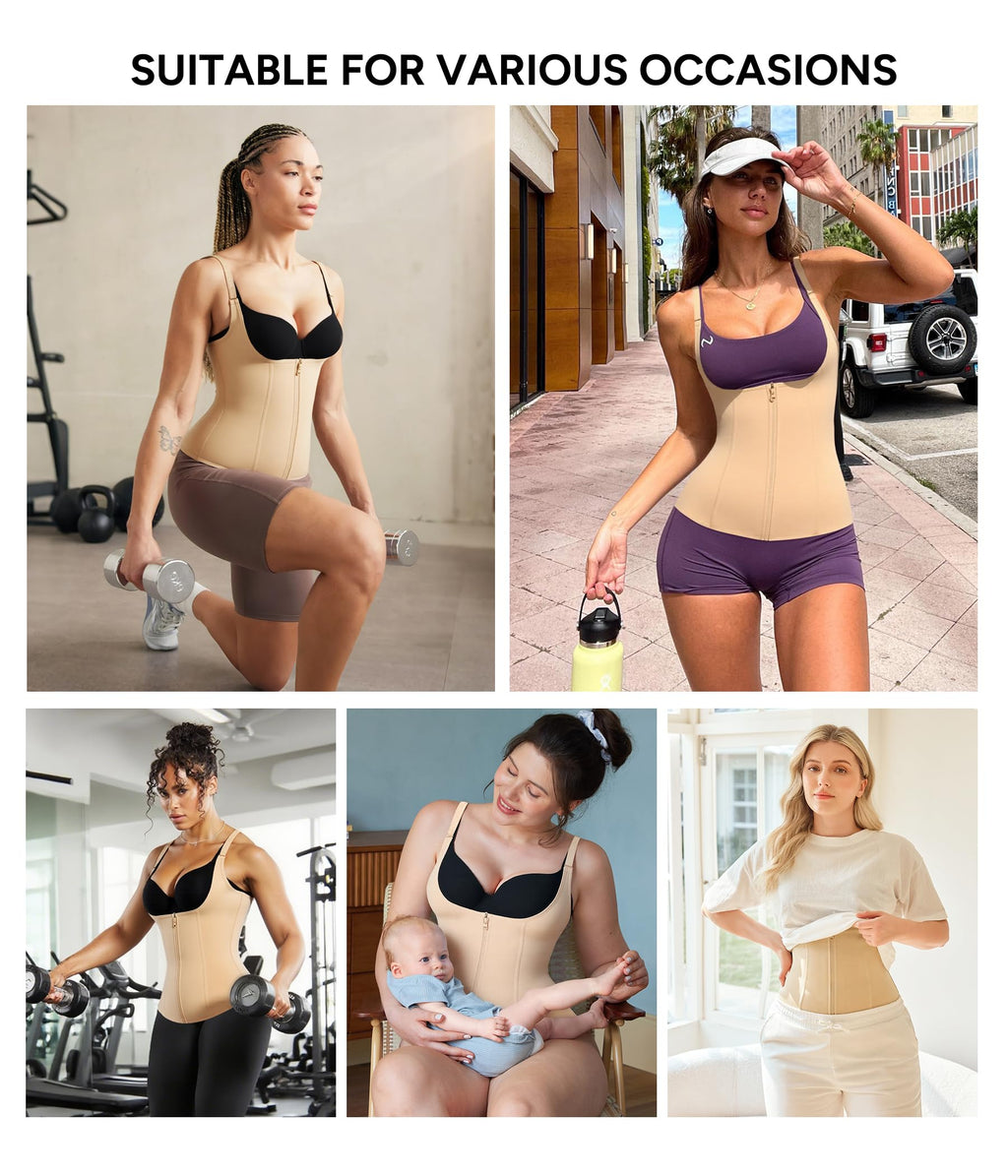 Waist Trainer for Women Corset Shapewear with Zipper