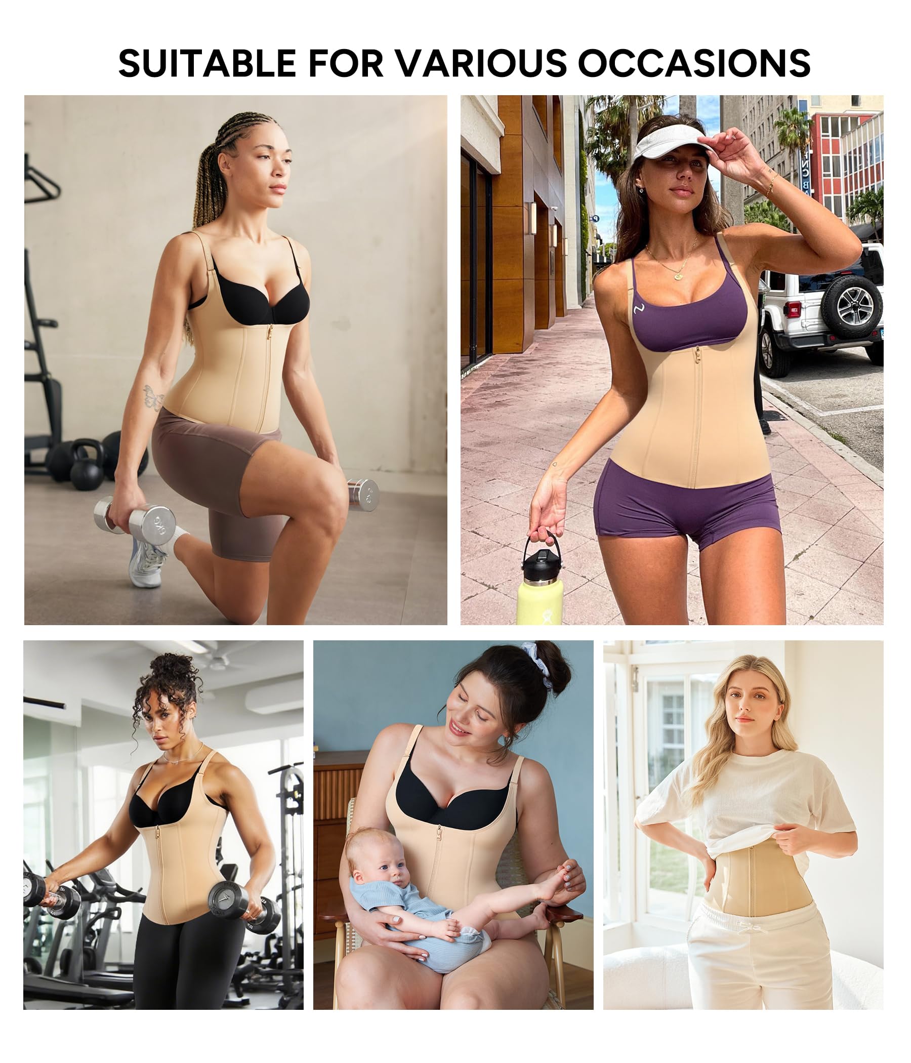 Waist Trainer for Women Corset Shapewear with Zipper