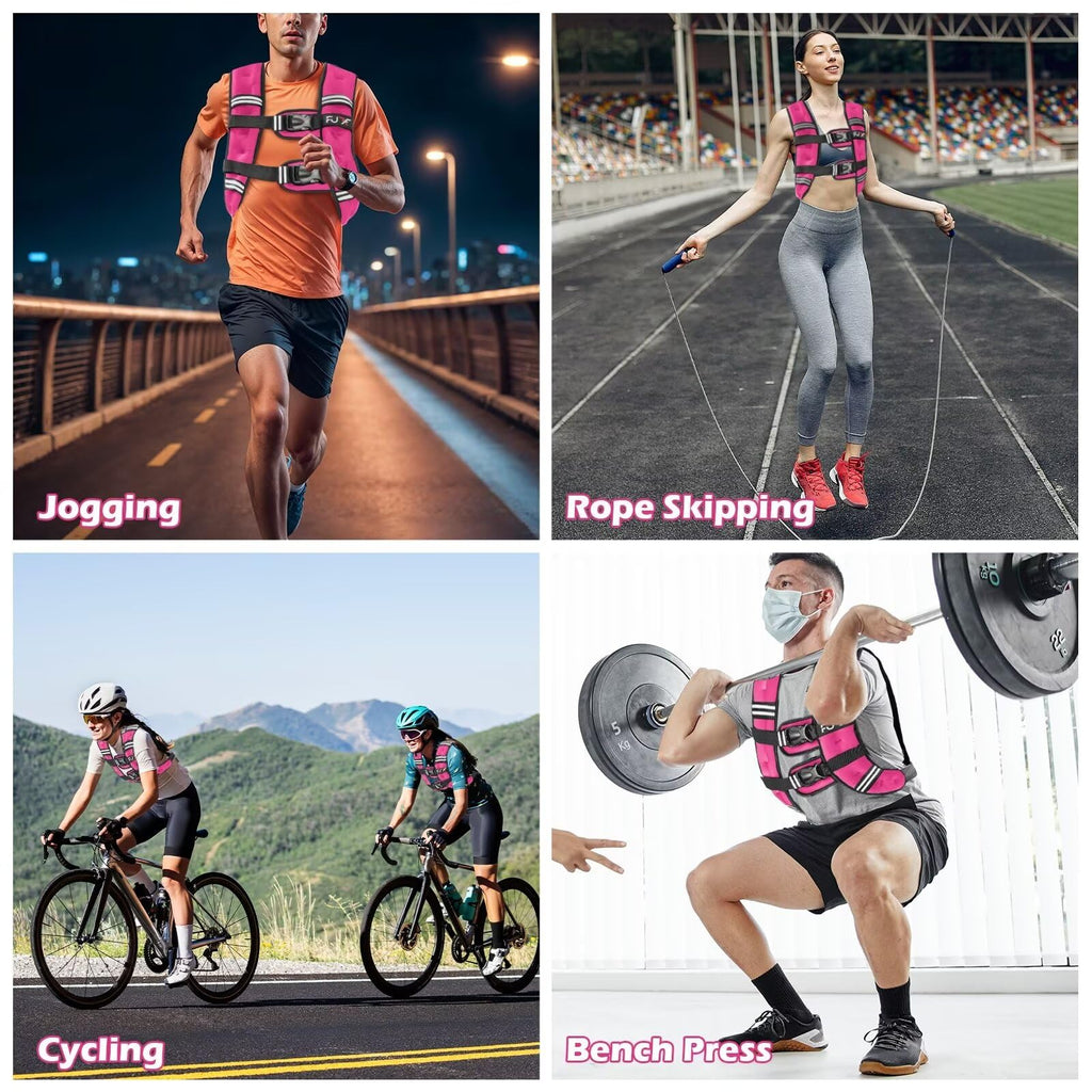 Weighted Vest Woman, Reflective Stripe Body Vest for Workout Running Jogging Fitness