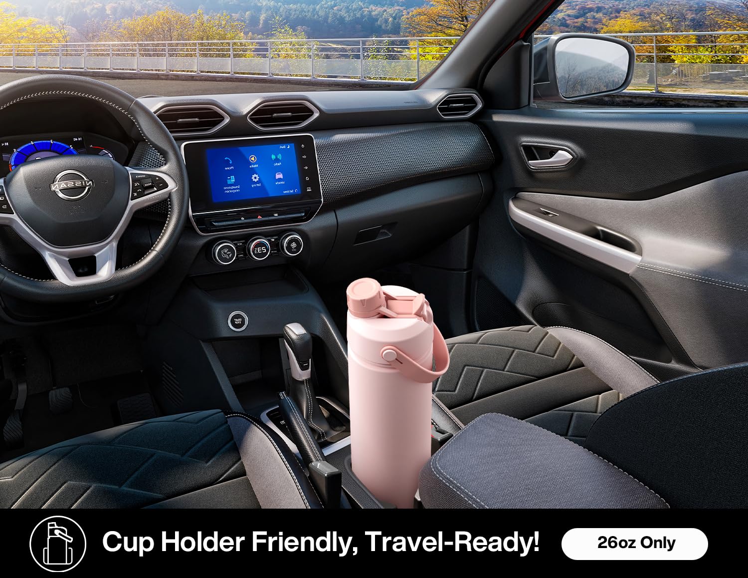 40 oz Insulated Water Bottle with 2-in-1 Straw and Spout Lid (Cotton Candy)