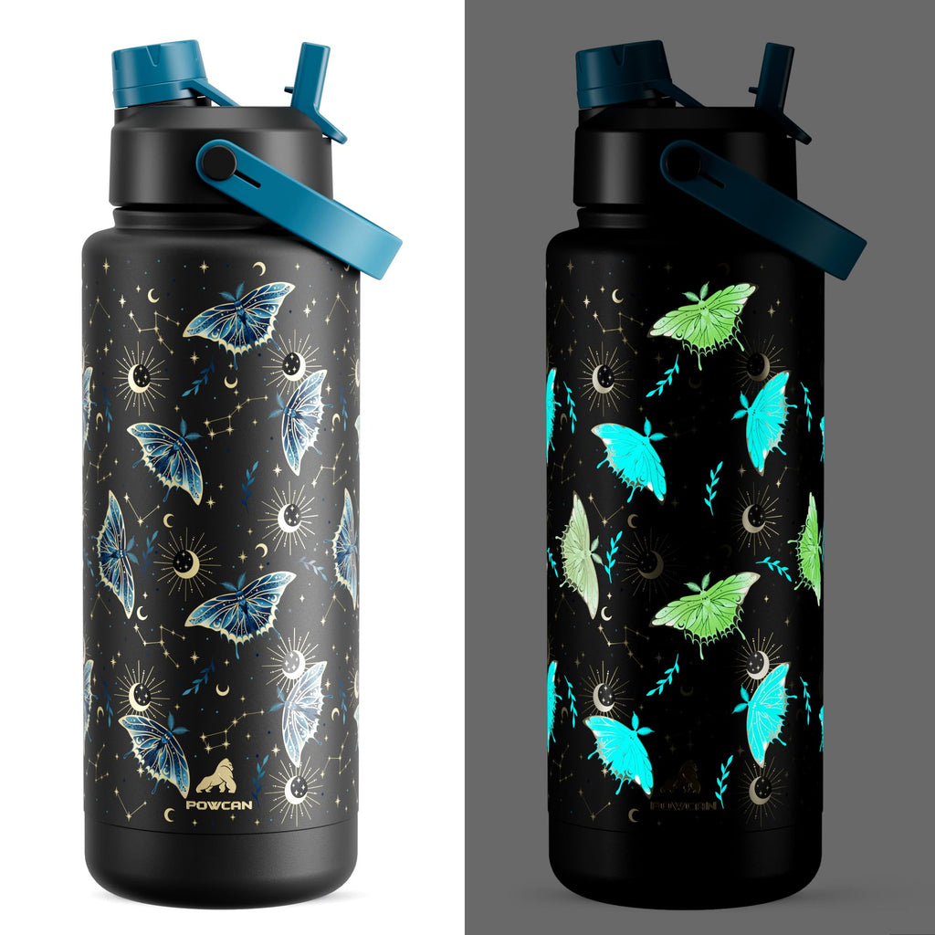 40 oz Insulated Water Bottle with 2-in-1 Straw and Spout Lid (Cotton Candy)