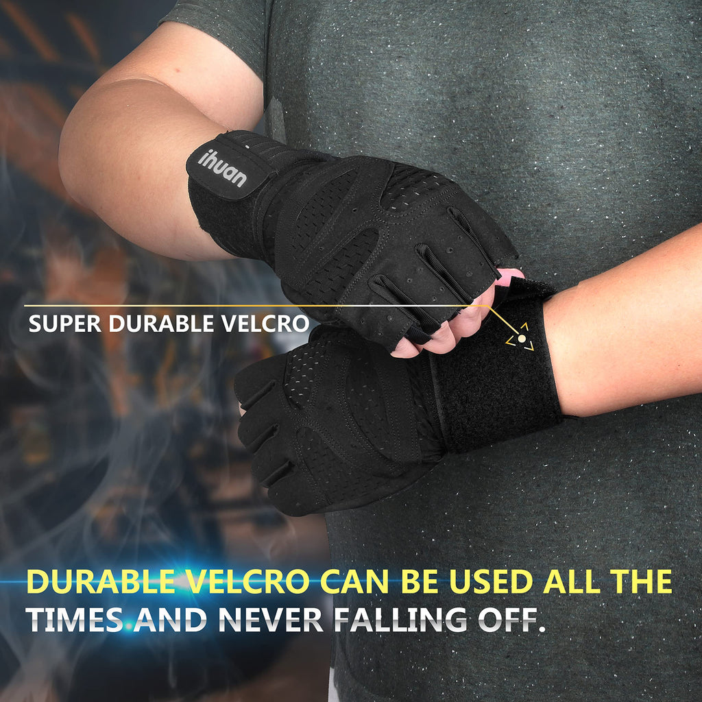 Weight Lifting Gym Workout Gloves with Wrist Wrap Support for Men & Women