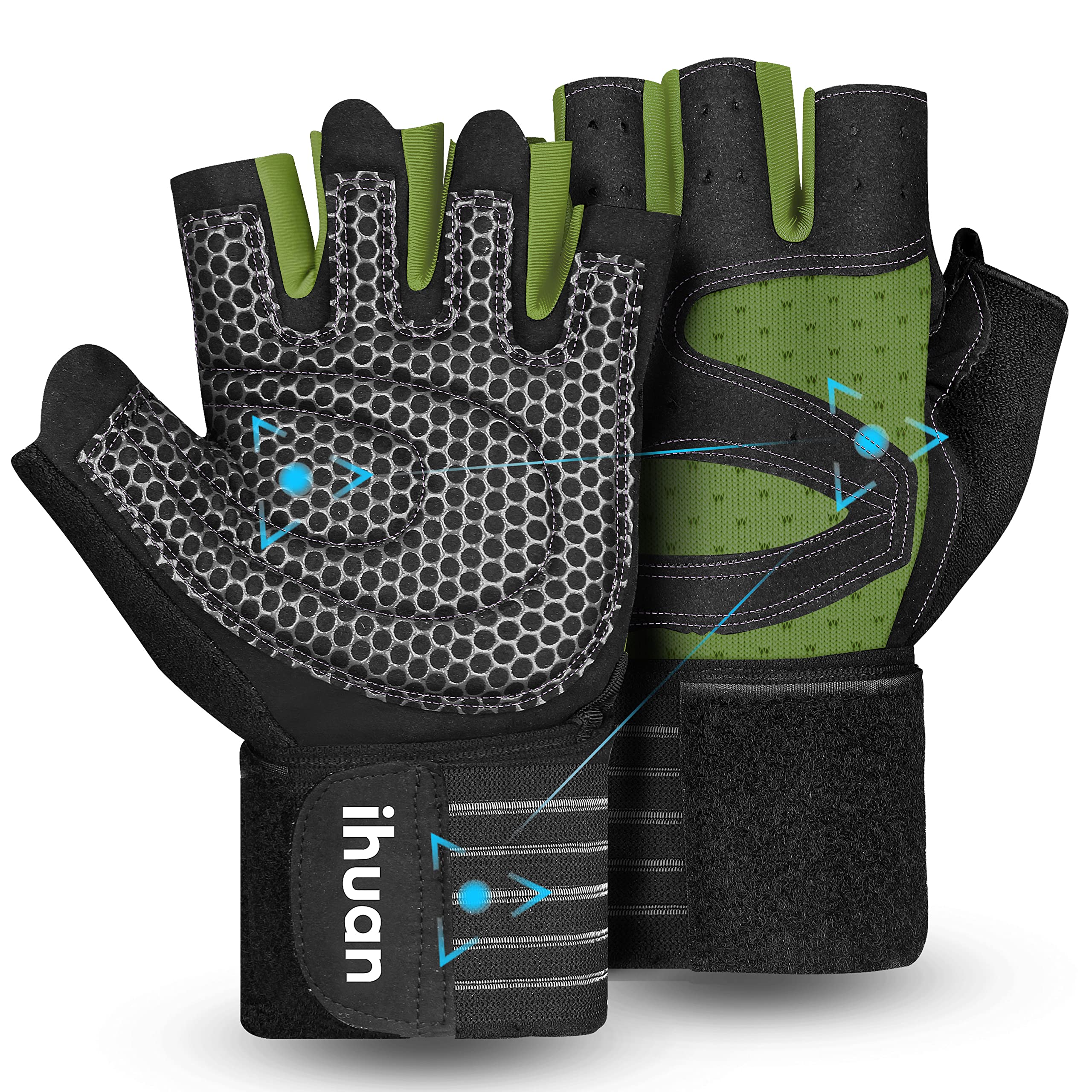 Weight Lifting Gym Workout Gloves with Wrist Wrap Support for Men & Women