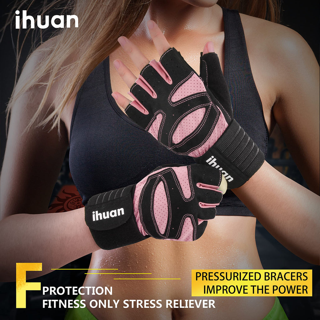 Weight Lifting Gym Workout Gloves with Wrist Wrap Support for Men & Women