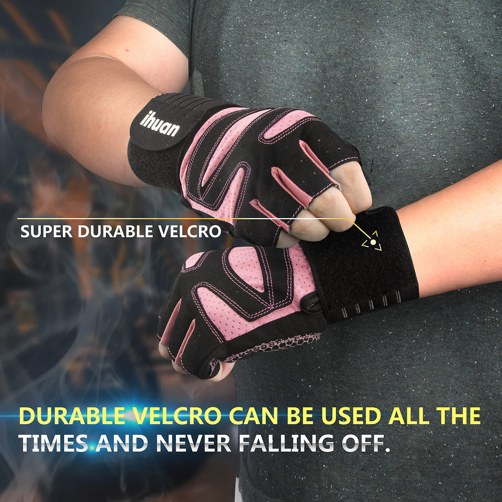 Weight Lifting Gym Workout Gloves with Wrist Wrap Support for Men & Women