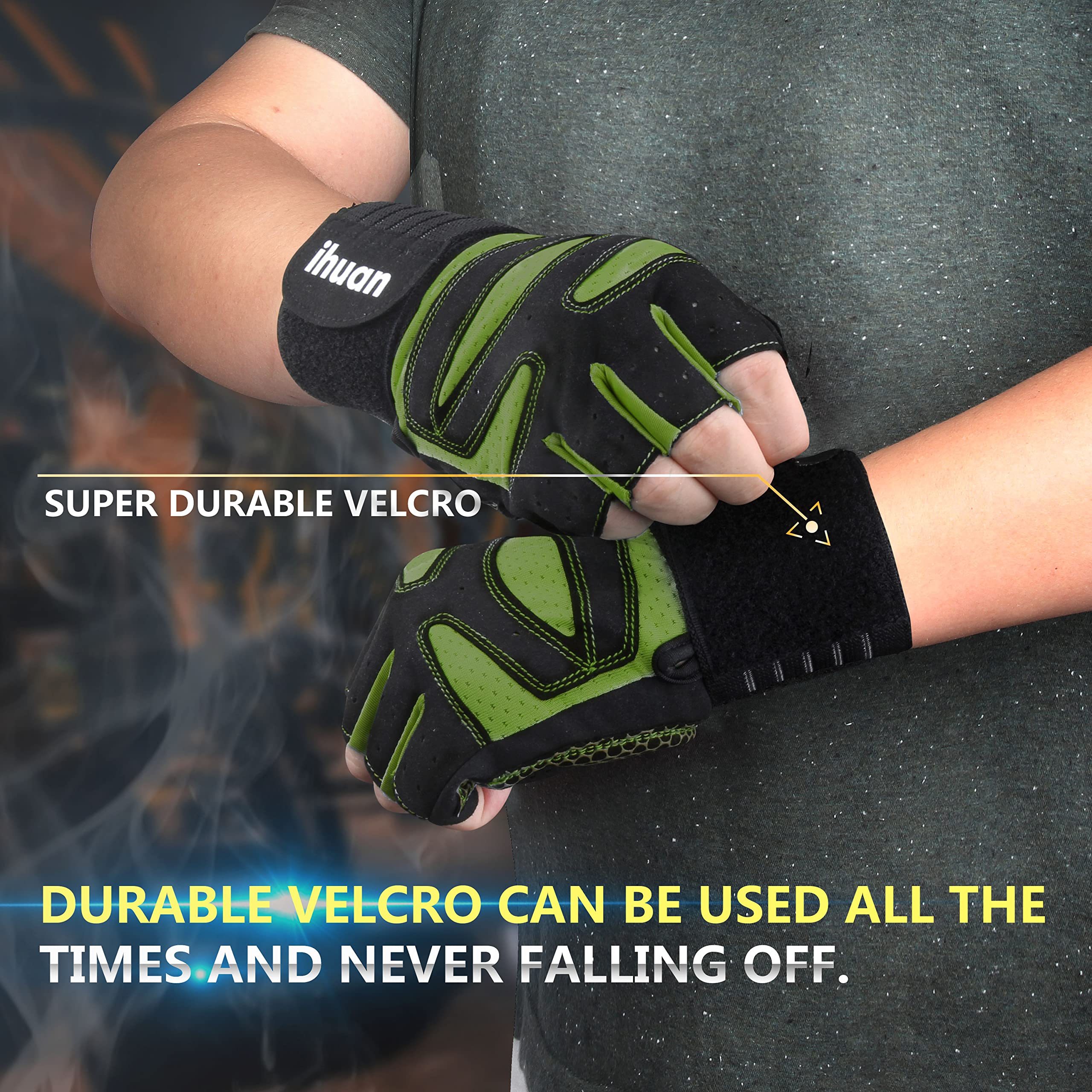 Weight Lifting Gym Workout Gloves with Wrist Wrap Support for Men & Women