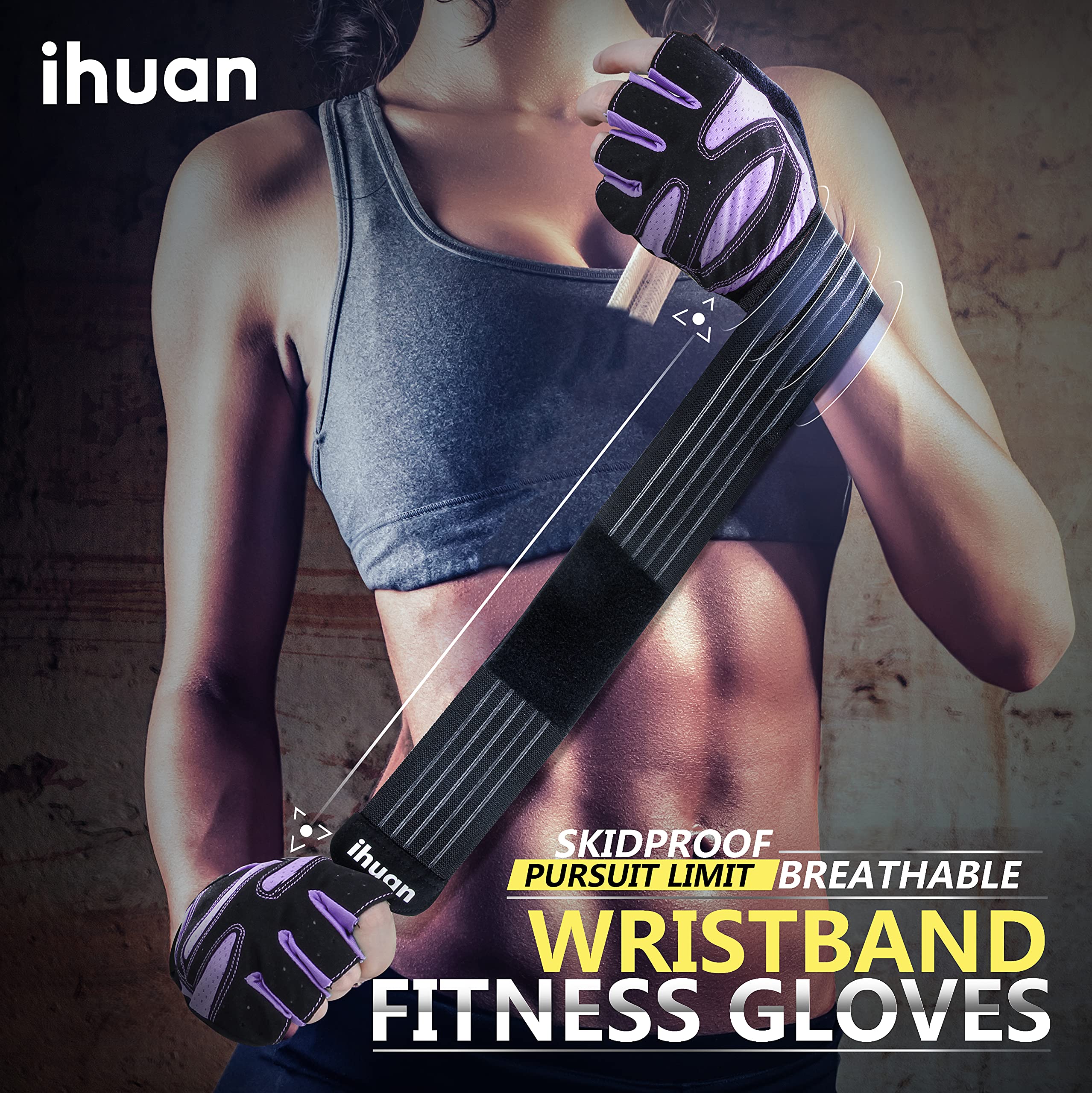 Weight Lifting Gym Workout Gloves with Wrist Wrap Support for Men & Women