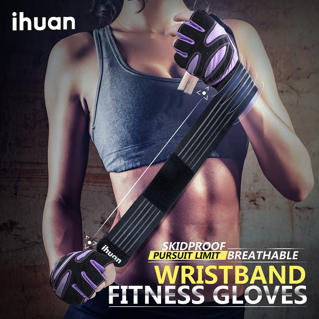 Weight Lifting Gym Workout Gloves with Wrist Wrap Support for Men & Women