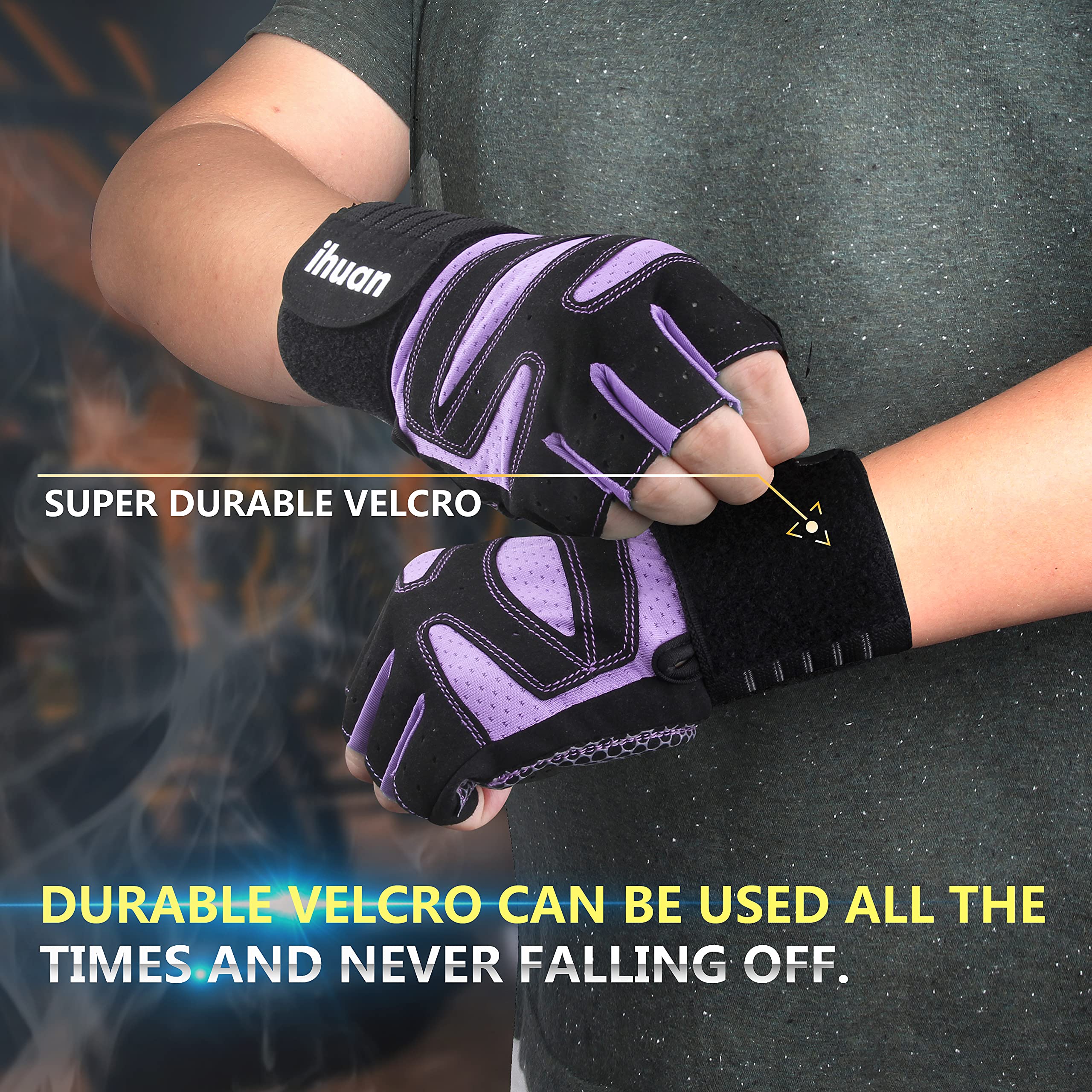 Weight Lifting Gym Workout Gloves with Wrist Wrap Support for Men & Women
