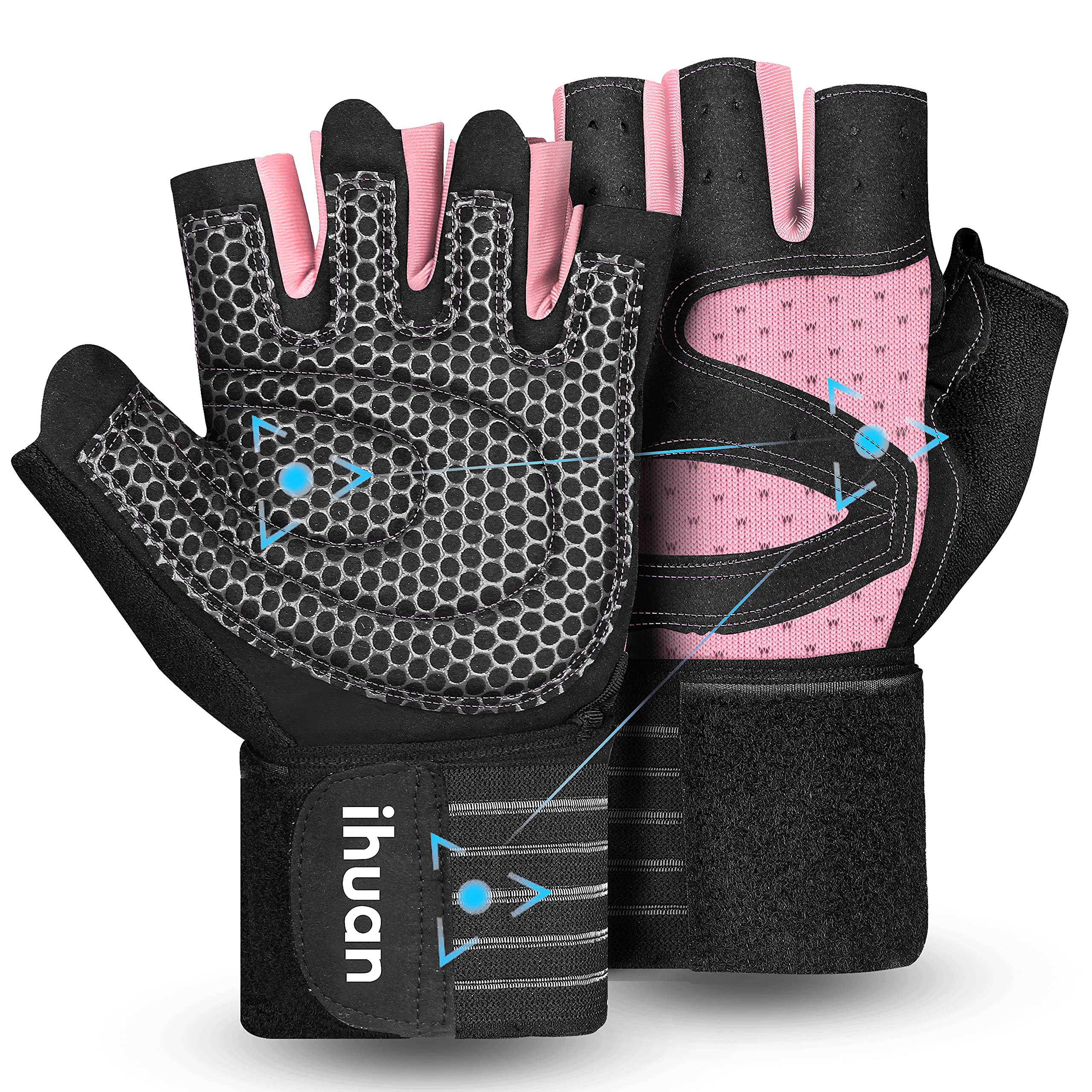 Weight Lifting Gym Workout Gloves with Wrist Wrap Support for Men & Women
